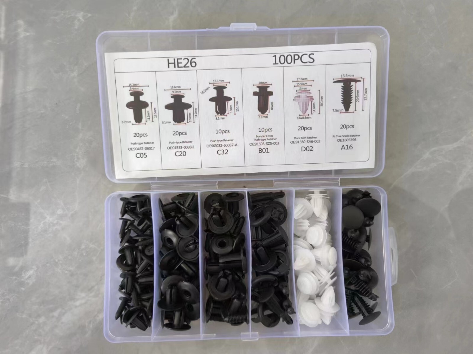 For 100PCS Auto Car Bumper Retainer Clips Universal Push Pin Rivet Fasteners