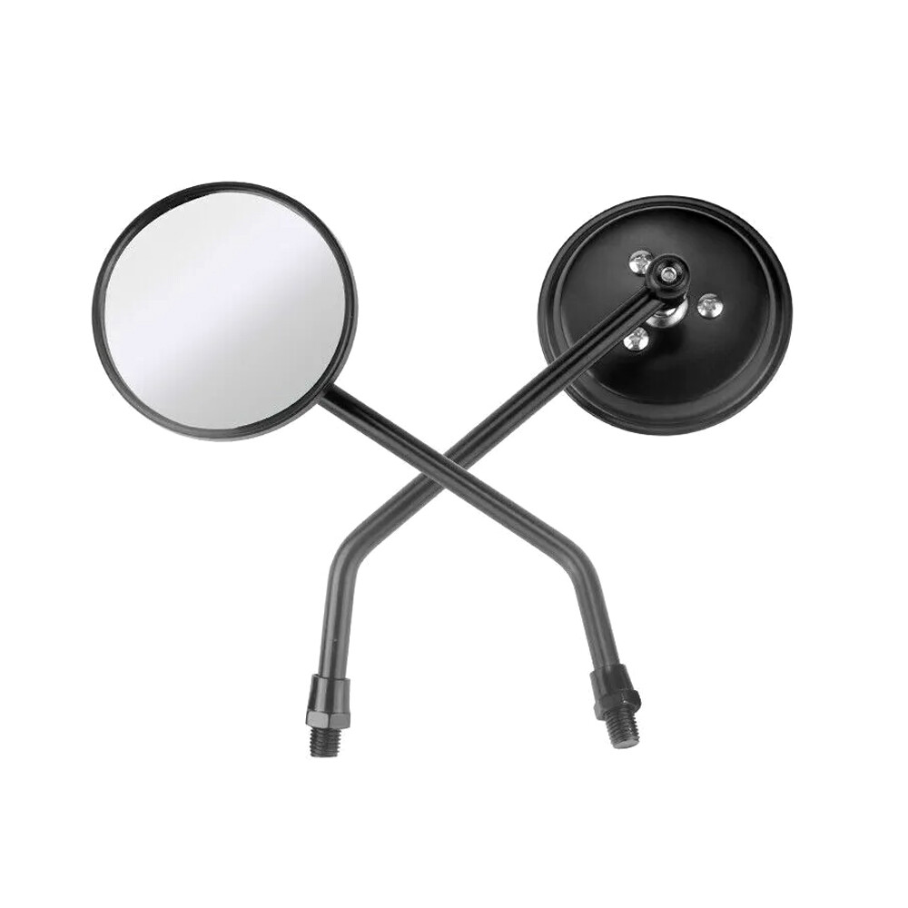 MOTORCYCLE CLASSIC CHROME ROUND REARVIEW SIDE MIRRORS (10MM) UNIVERSAL FOR HONDA