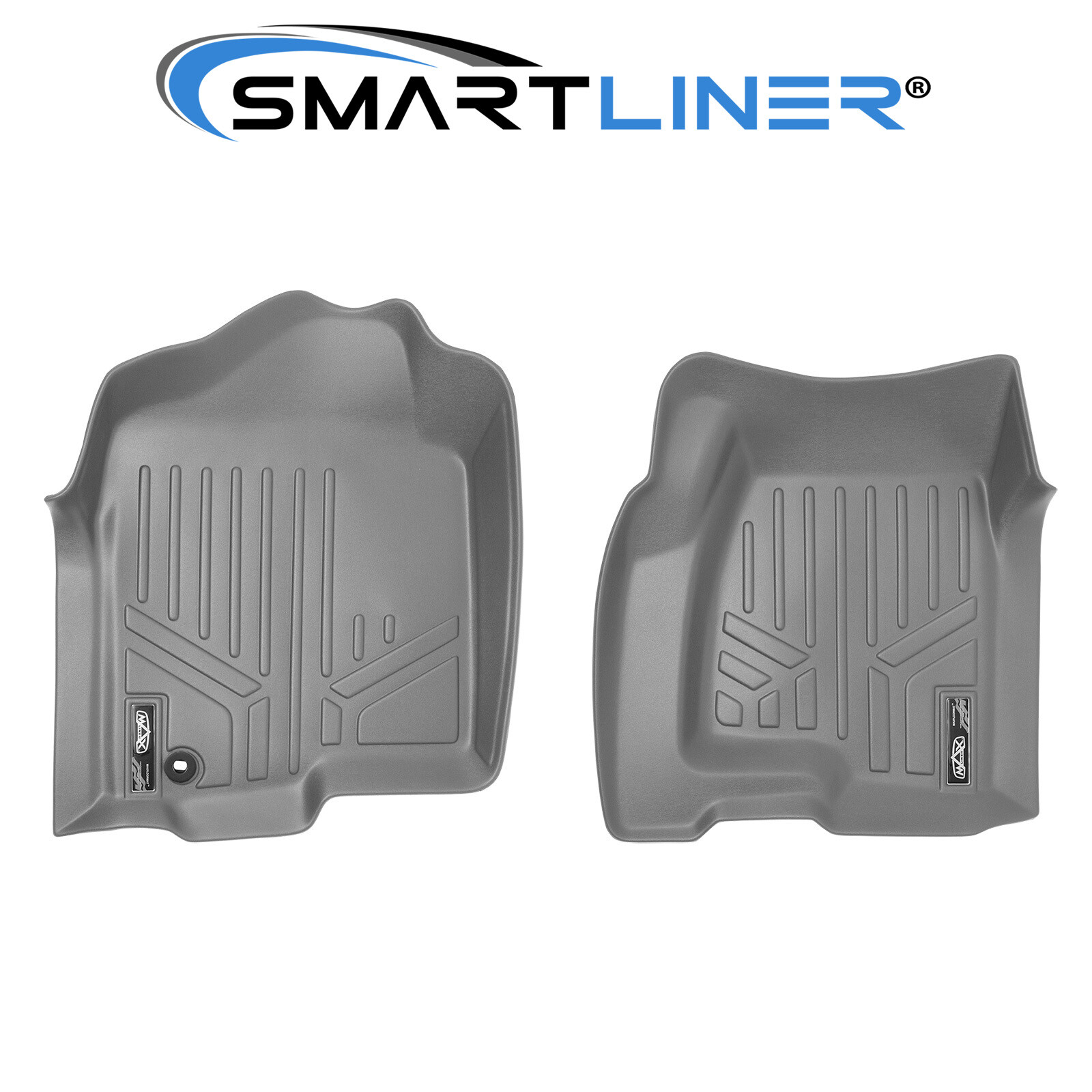 SMARTLINER Custom Fit Floor Mats 1st Row Set Gray 1999-2007 GMC Chevy Truck SUV