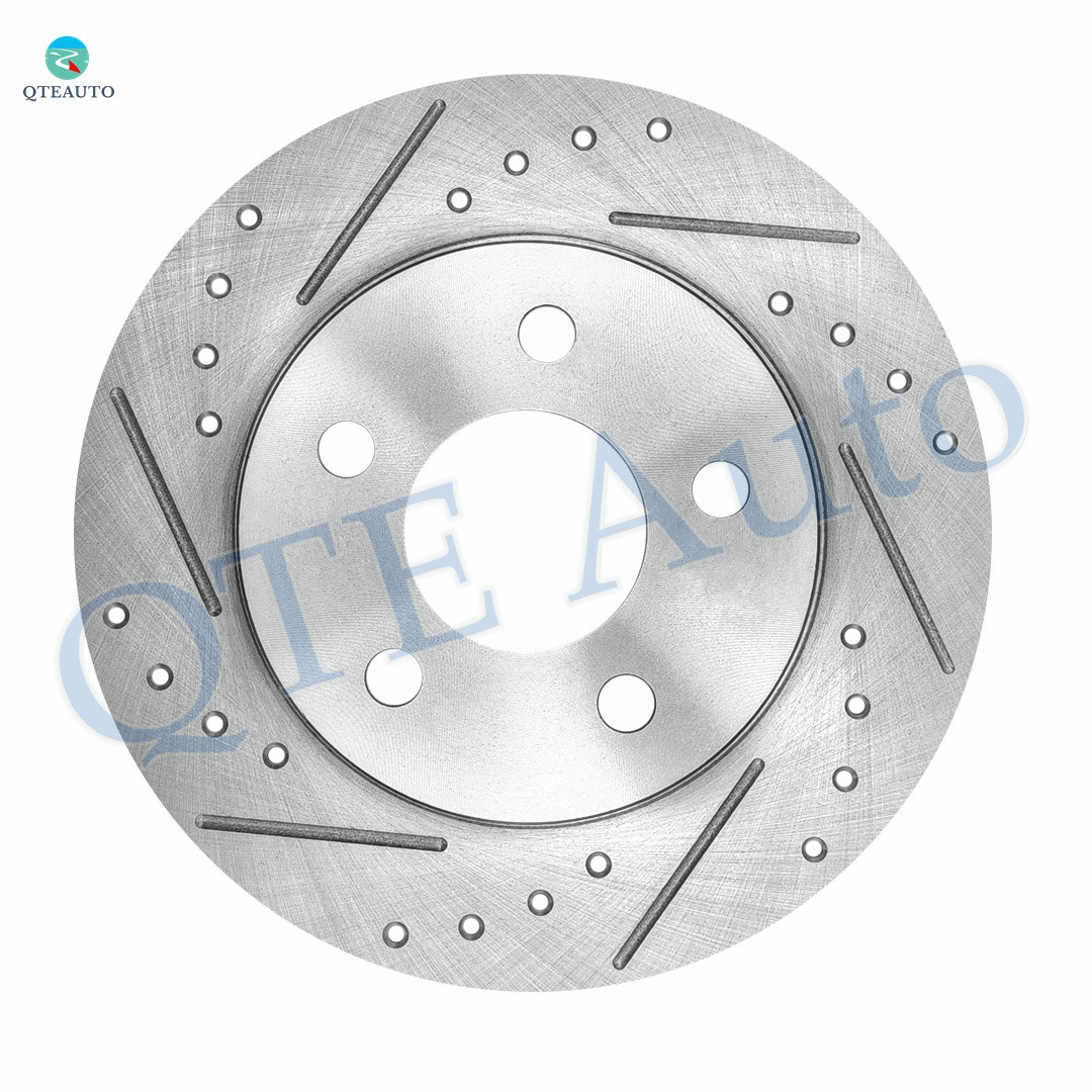 Rear Drilled Slotted Brake Disc Rotors 270mm For 2004-2007 Saturn ION Red Line