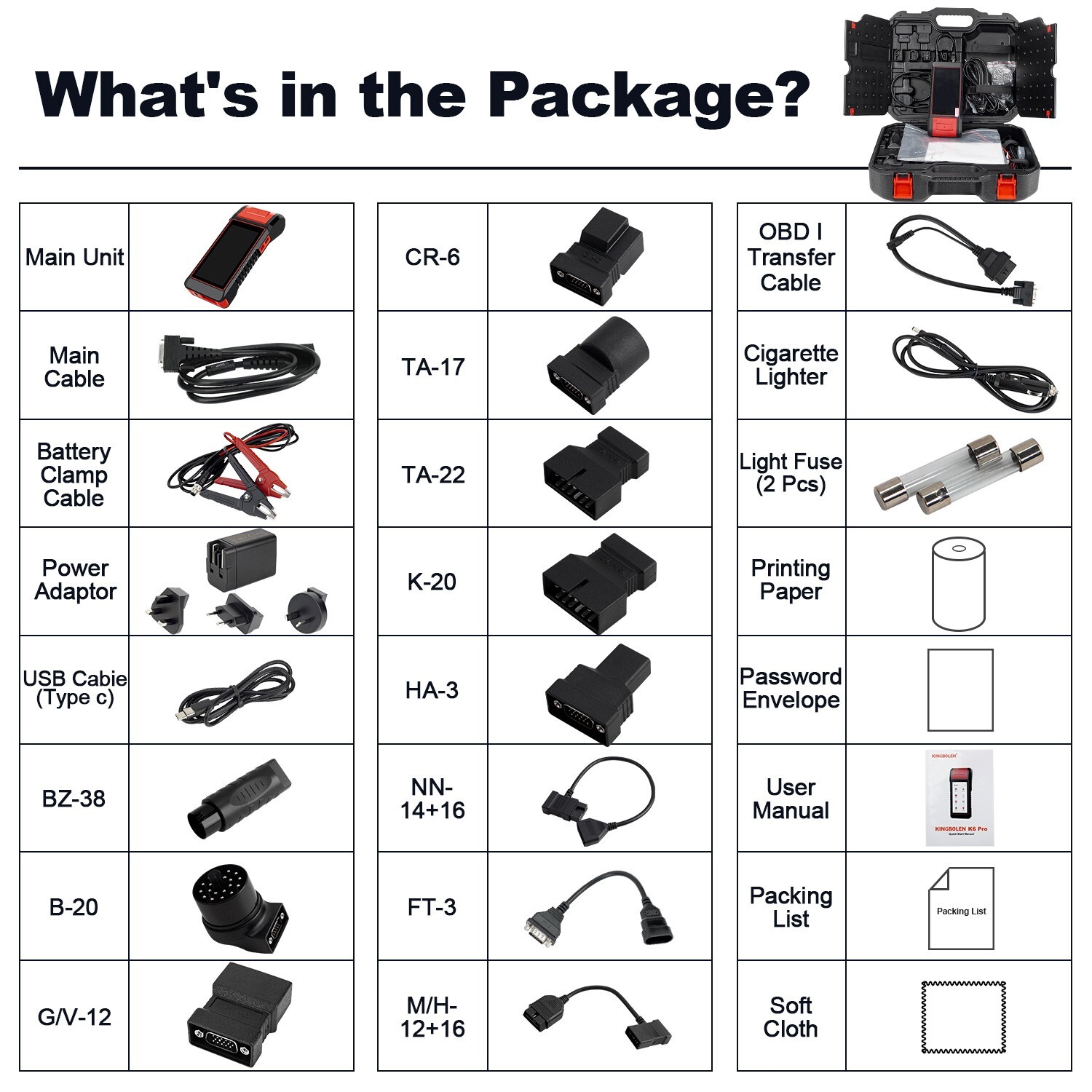 KINGBOLEN K6 Pro TPMS Programming Scanner Bidirectional OBD2 Car Diagnostic Tool