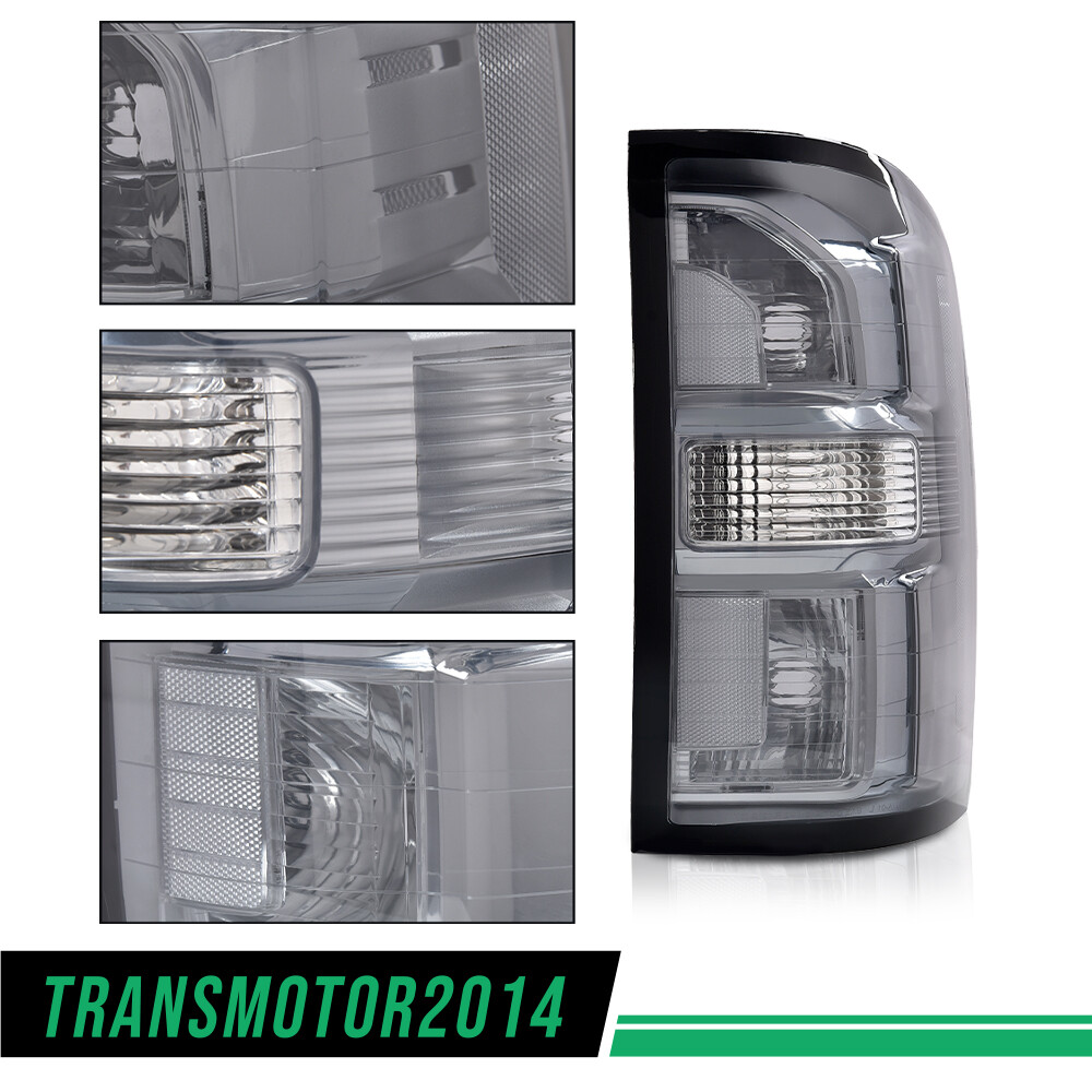 1Pair Smoked Tail Lights Brake Lamps Fit For 2014-2018 GMC Sierra 1500 2500 3500