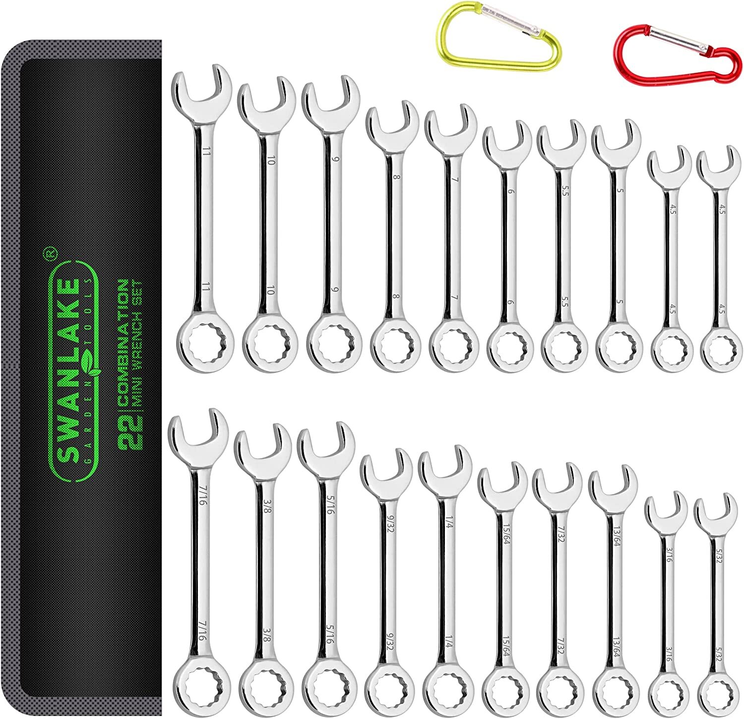 22pc Mini Wrench Set Metric SAE Ignition Spanner Open & Box End Small Equipment