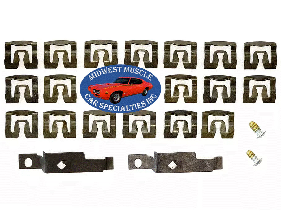 Rear Window Glass Trim Molding Clips Reveal Set Fits 71-74 Cuda Challenger B44