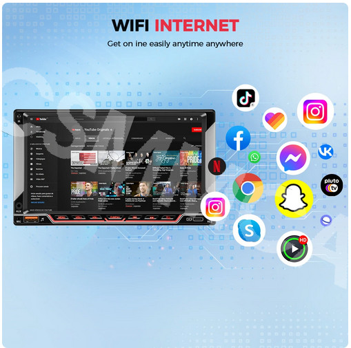 2DIN Car Stereo MP5 Player Touch Screen For Apple Carplay FM Radio GPS Navi WIFI