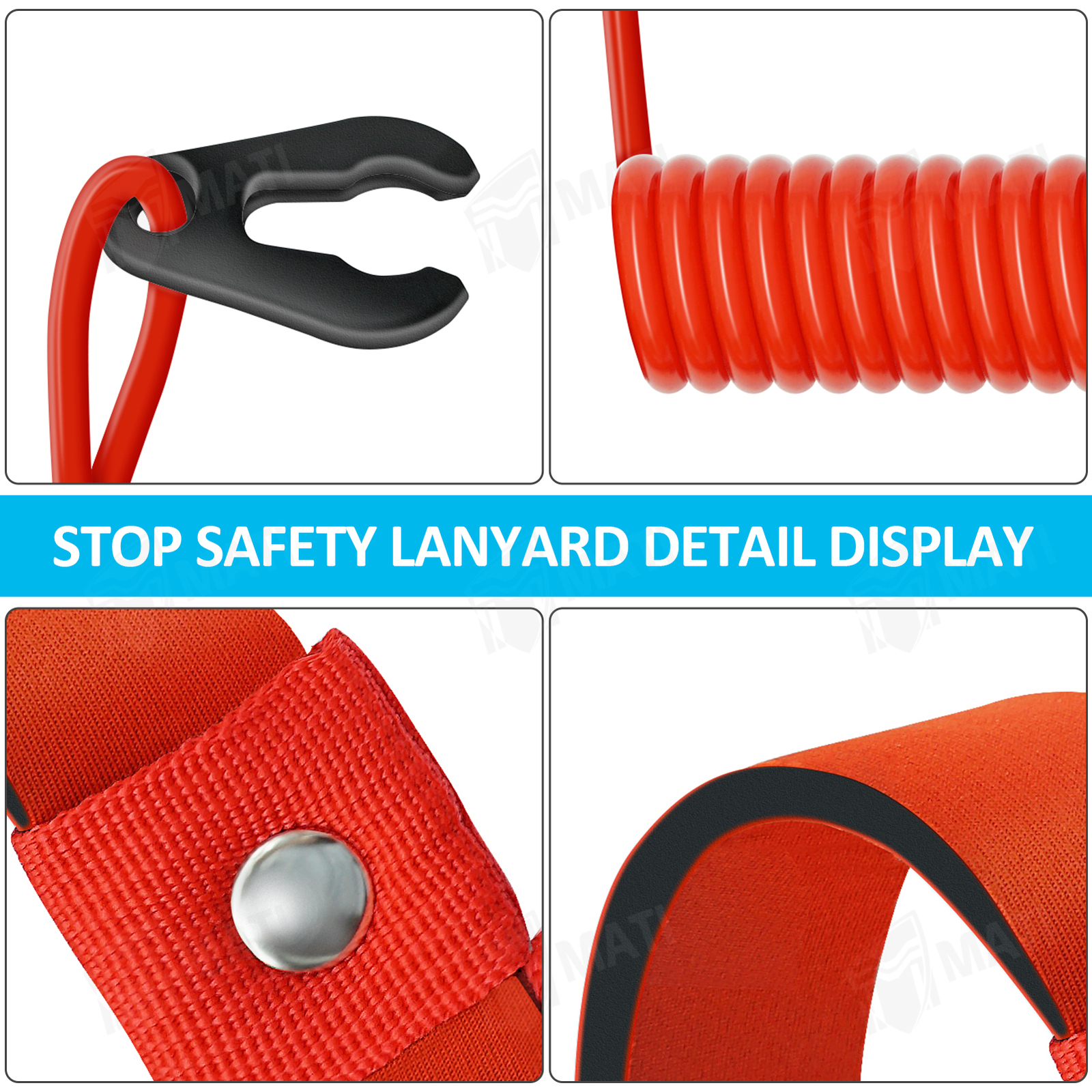 5 x Stop Kill Safety Key Lanyard for Yamaha Jet Ski All Years EW2-68348-00-00
