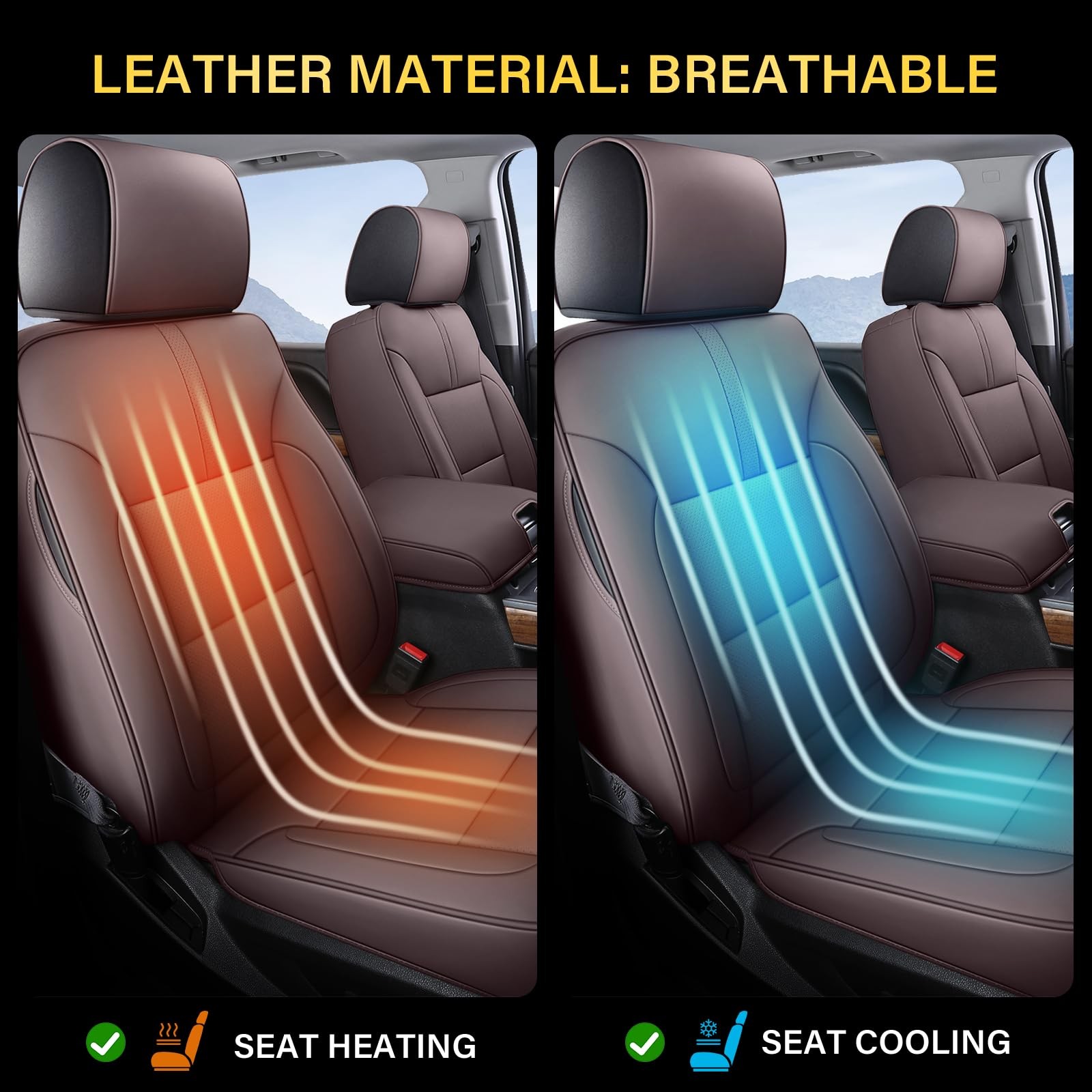 Coverado Chevy Silverado Seat Covers, Leather Car Seat Covers Custom Fit