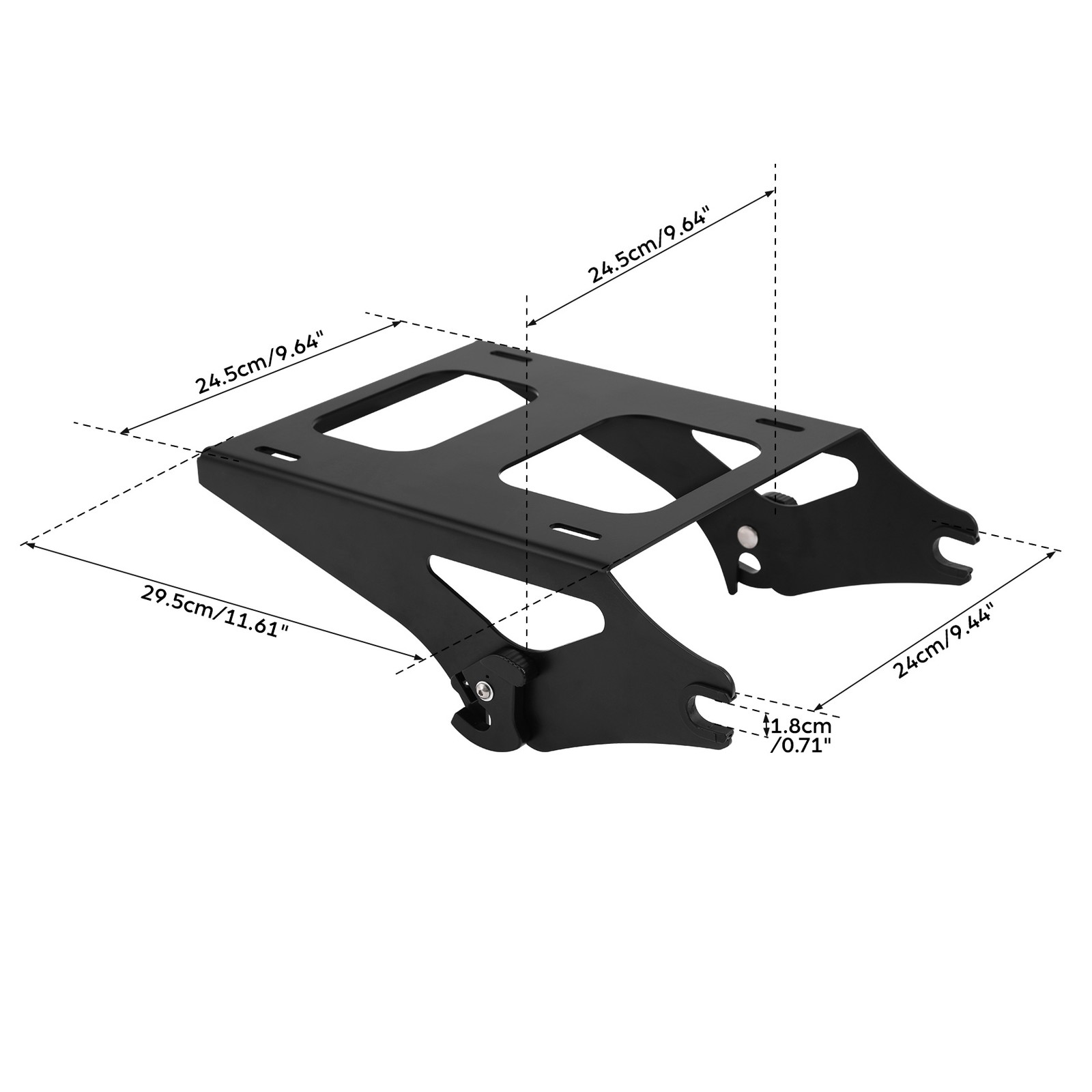 King Trunk Backrest Rack Mount Fit For Harley Touring 14-2025 Gunship Gray