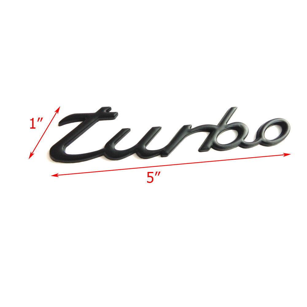 5″ Matte Black Metal Turbo Letter Rear Trunk Tailgate Emblem Badge For Porsche