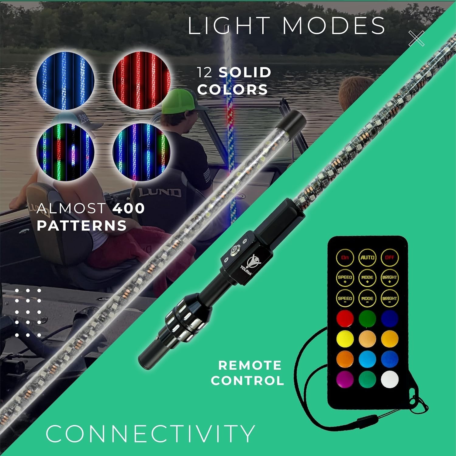 Multicolor 4ft LED Boat Navigation Light Show – 12 Patterns & Waterproof