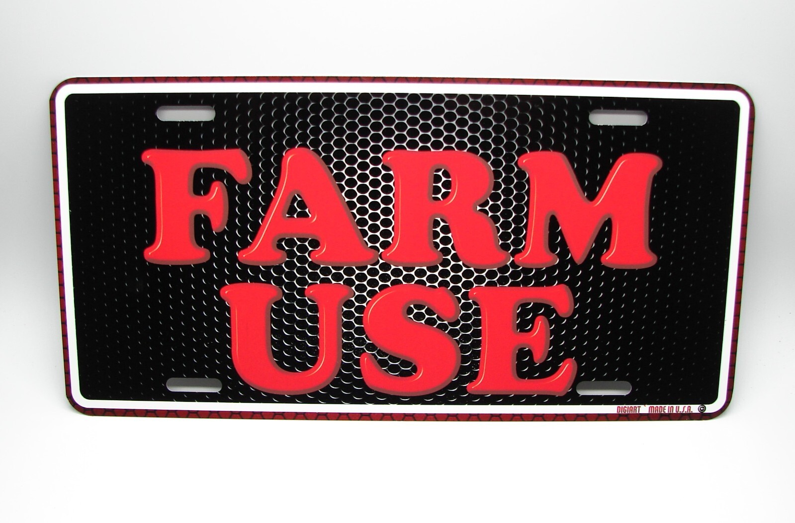 FARM USE VEHICLE METAL NOVELTY CAR LICENSE PLATE AUTO TAG