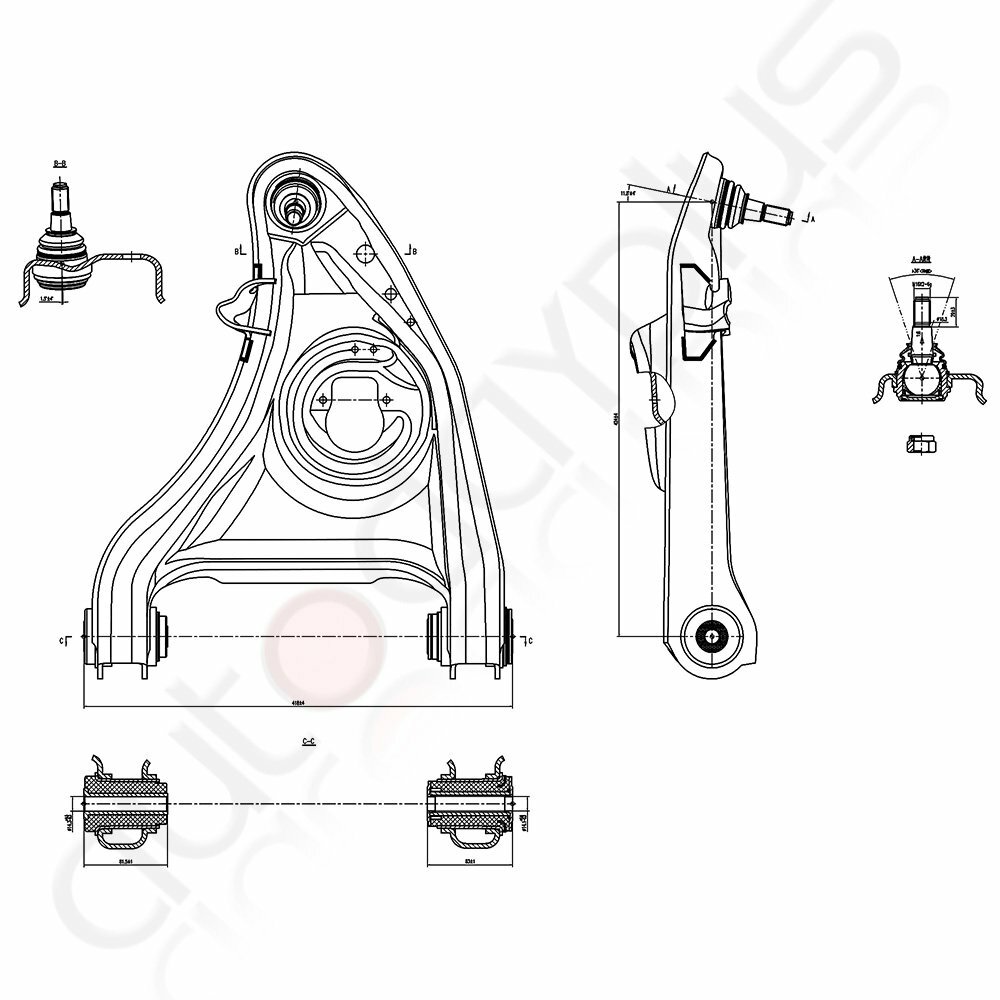 Front Upper Lower Control Arm Set for 1995-2002 MERCURY GRAND MARQUIS 4pc K80393
