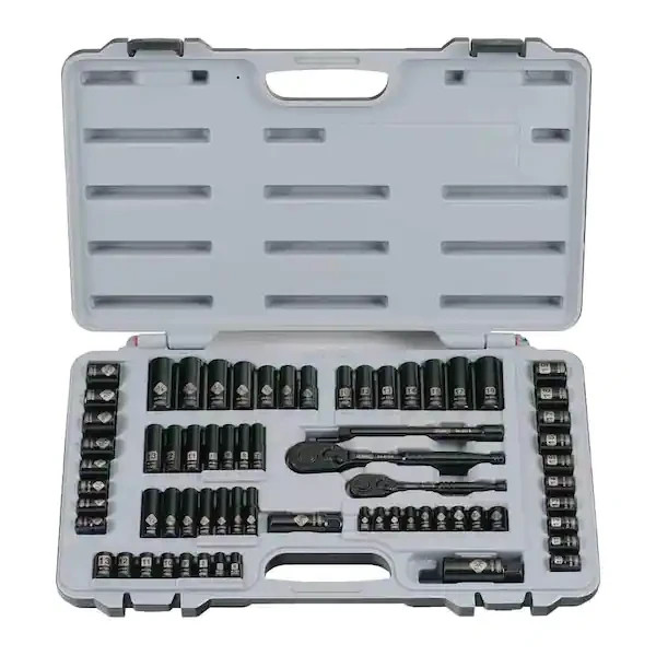 Black Metric SAE Chrome Reversible Ratchet Socket Set 69 Piece 6 Point