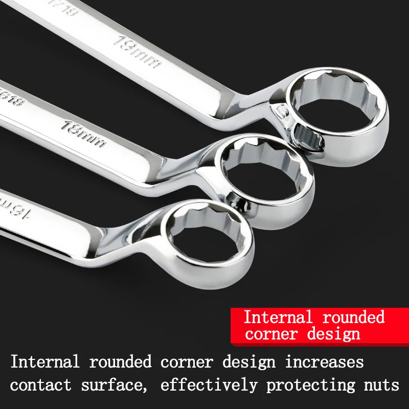 Premium Chrome Vanadium steel Tools 75-Degree Deep Offset Double Box End Wrench