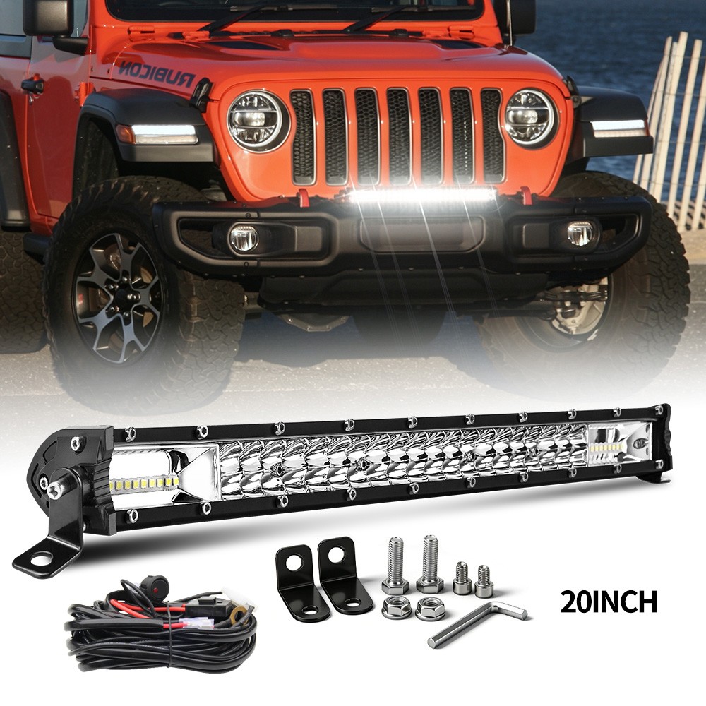 20” inch 1200W Dual Row Spot Flood Combo Led Light Bar Work UTE Truck SUV ATV