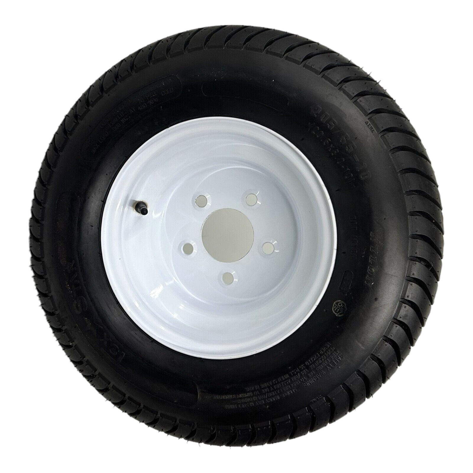 Trailer Tire on Rim 205/65-10 LRD Bias 20.5x8x10 on 5 Lug White Modular Wheel