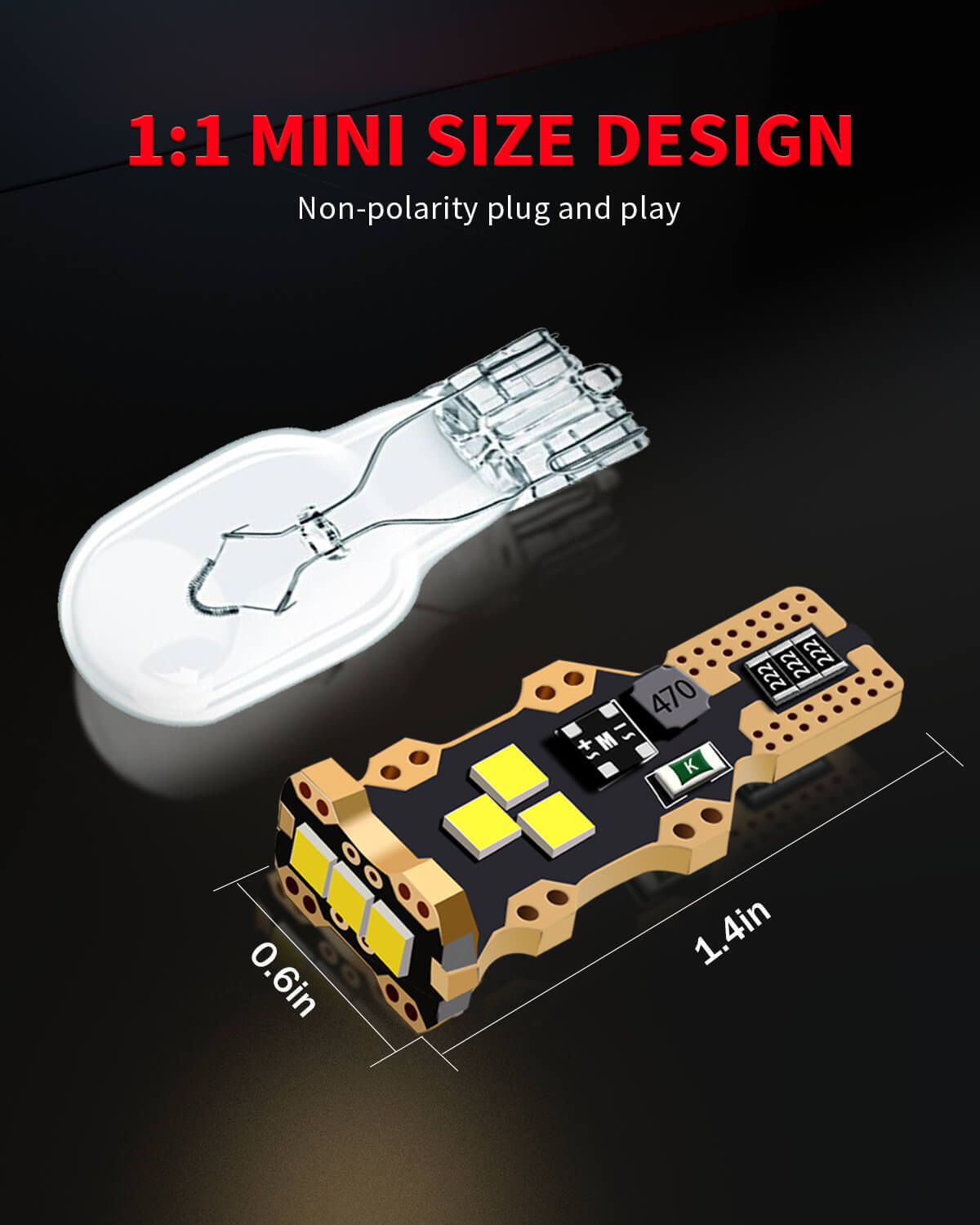 Lasfit CANBUS LED Backup Reverse Light Bulb 921 912 T15 W16W Lamps 6000K White