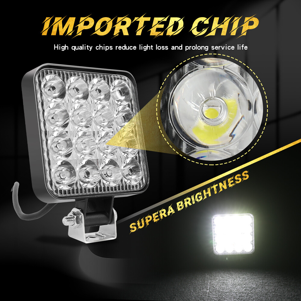 1200W 10PCS 4″Inch 12V LED Work Light Bar Flood Pod Driving Off-Road Tractor 4WD