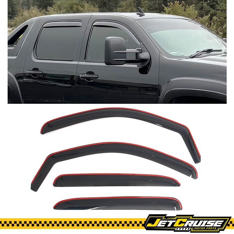 Fits 07-13 Chevy Avalanche In-Channel Window Visors Rain Sun Guard Deflectors