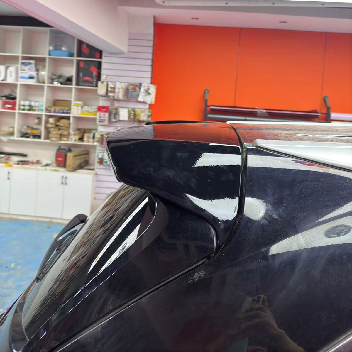 Fit For Highlander 2015-2017 Black Roof Wing Trunk Top Spoiler W/led Light