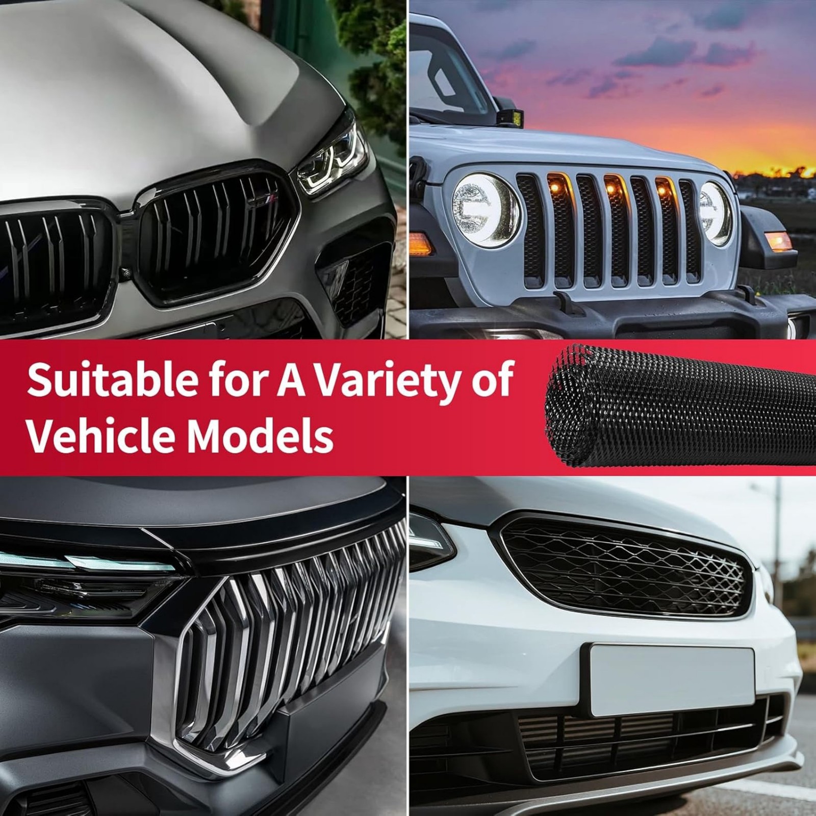 40*13″ Car Grille Mesh Net Sheet Aluminum Rhombic Auto Mesh Grill 0.11″X0.23″