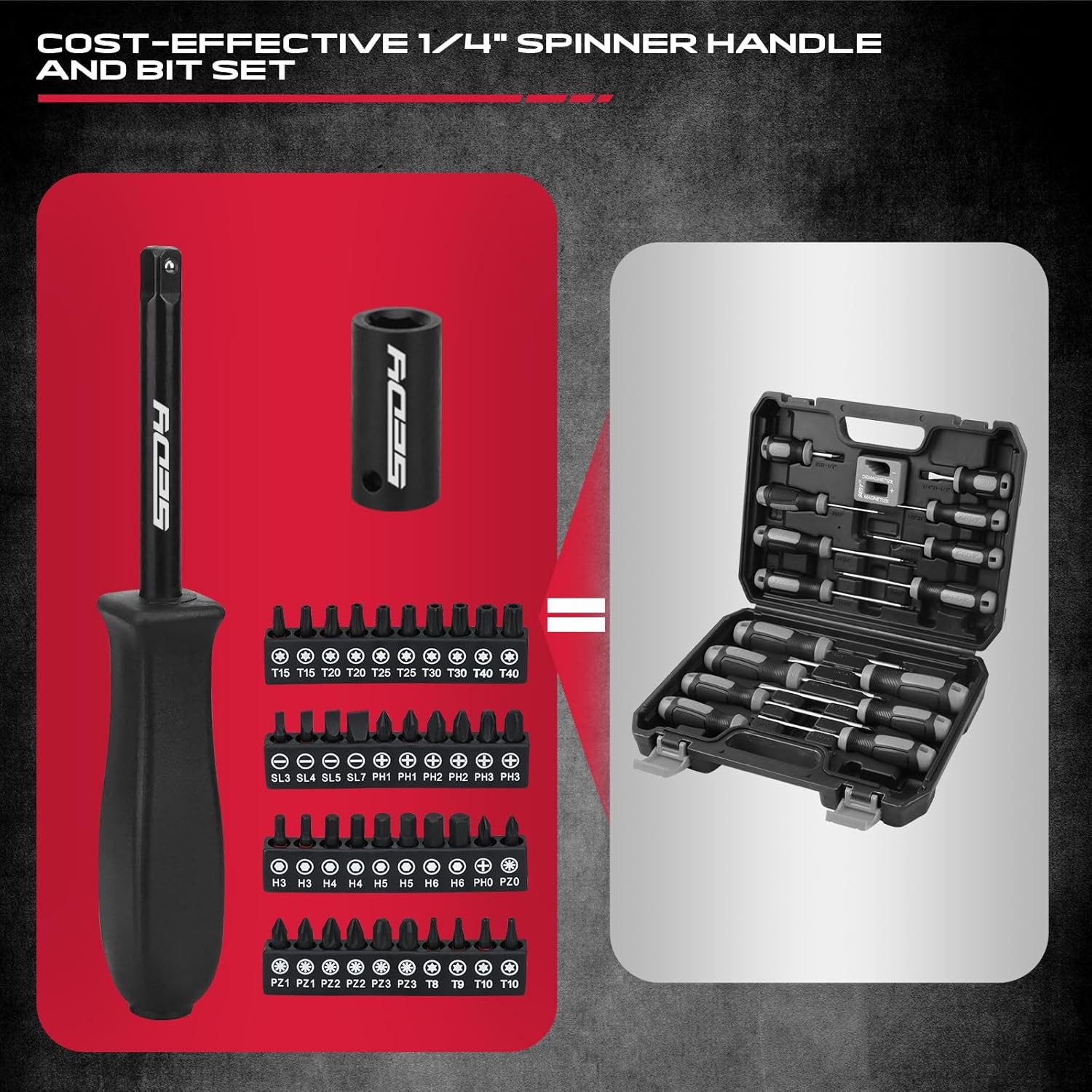 105PC 1/4″ Impact Socket Set w/ Ratchet Wrench Adapters Bits Extension Bar