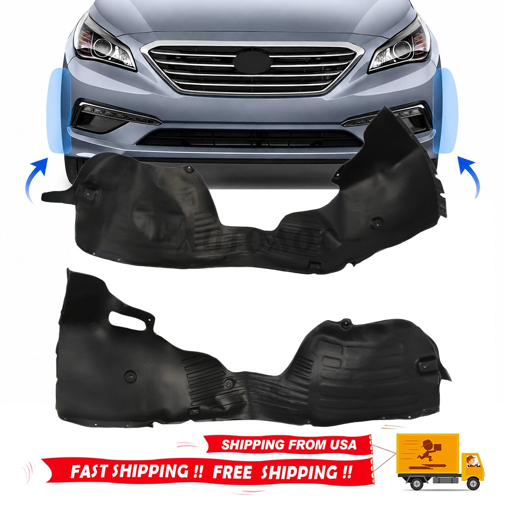 Front Left Right Inner Fender Liner Pair For 2015-2017 Hyundai Sonata