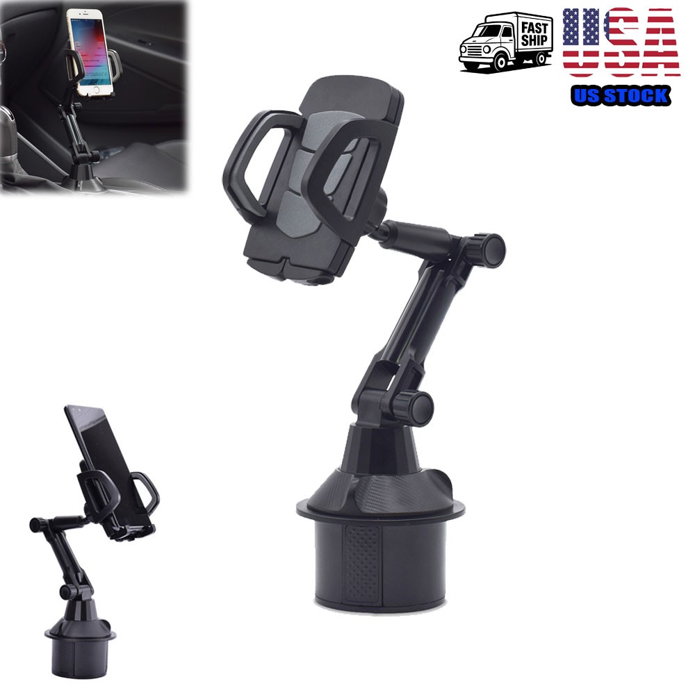 Car Cup Mount Holder Universal 360° Adjustable Phone Lock Stand For Cell Phone