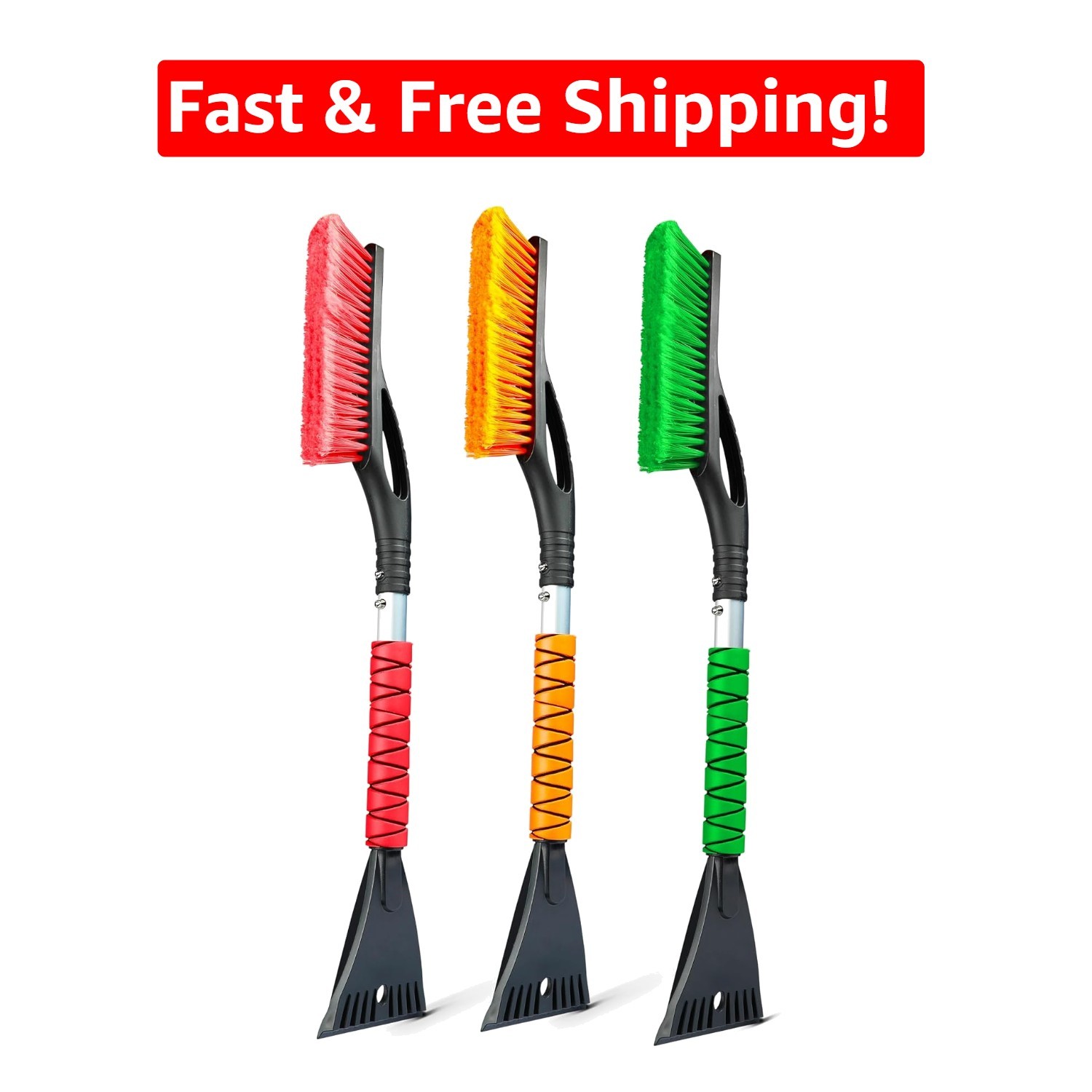 Effortless Snow Removal: 27″ Car Brush & Ice Scraper Set – Lightweight & Durable
