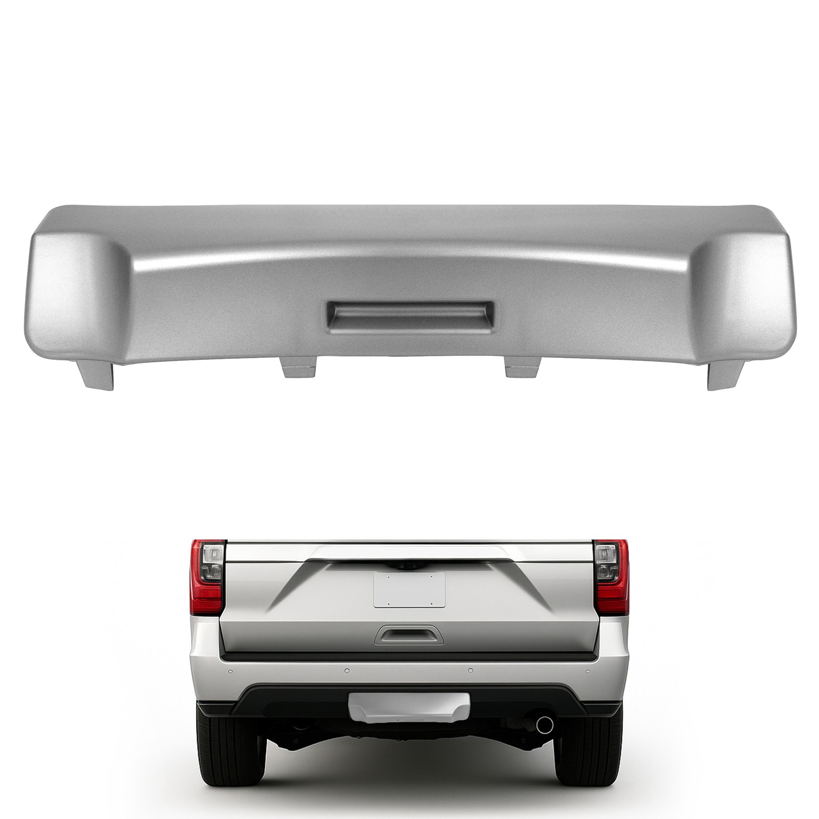 Painted Silver Rear Trailer Hitch Panel Cover For Ford Expedition 2018-2021