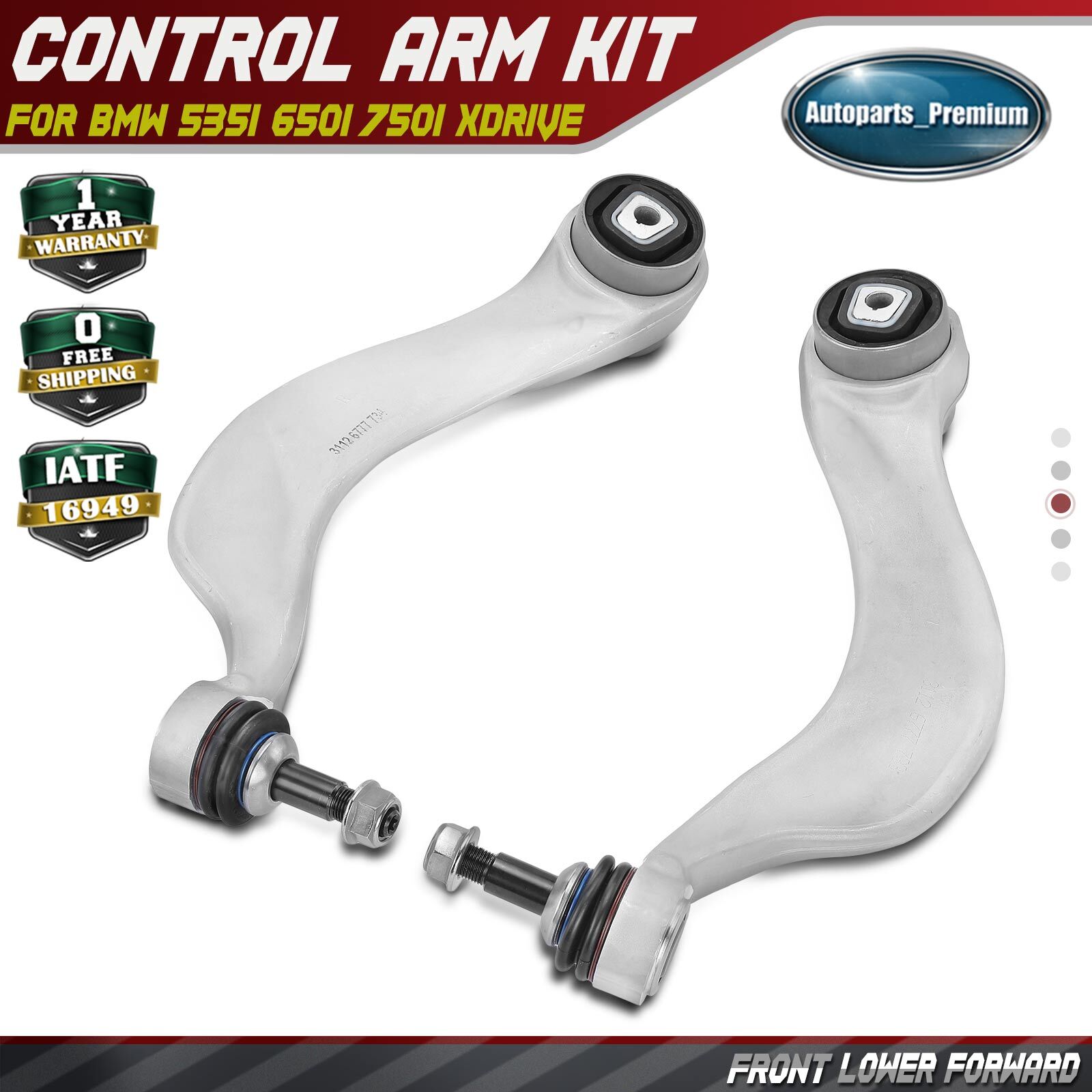 2Pcs Front Lower Forward Control Arm w/ Ball Joint for BMW 535i 650i 750i xDrive