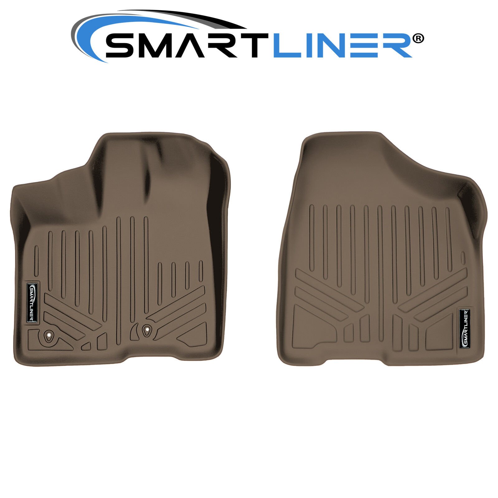 SMARTLINER All Weather Custom Fit Floor Mats Liner for Sienna Front Set (Tan)