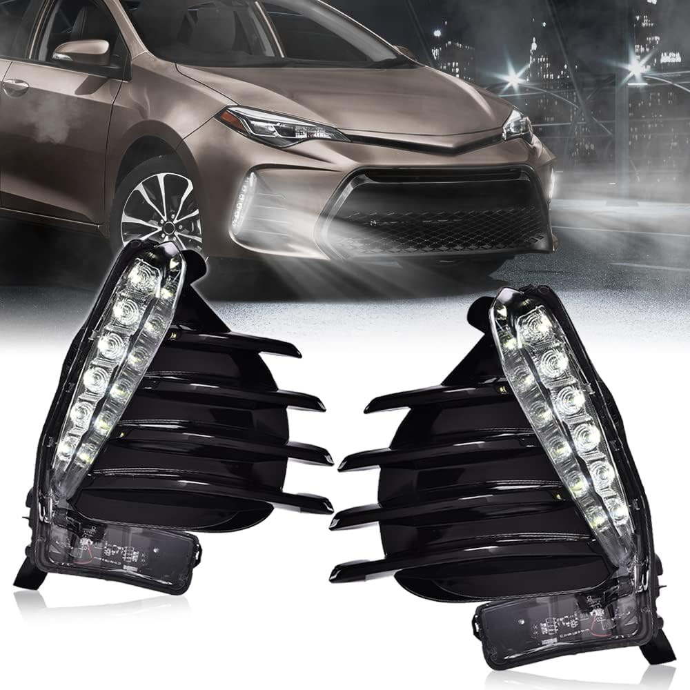 LED DRL Daytime Running Fog Light Lamps Fit 2017 2018 2019 Toyota Corolla SE XSE