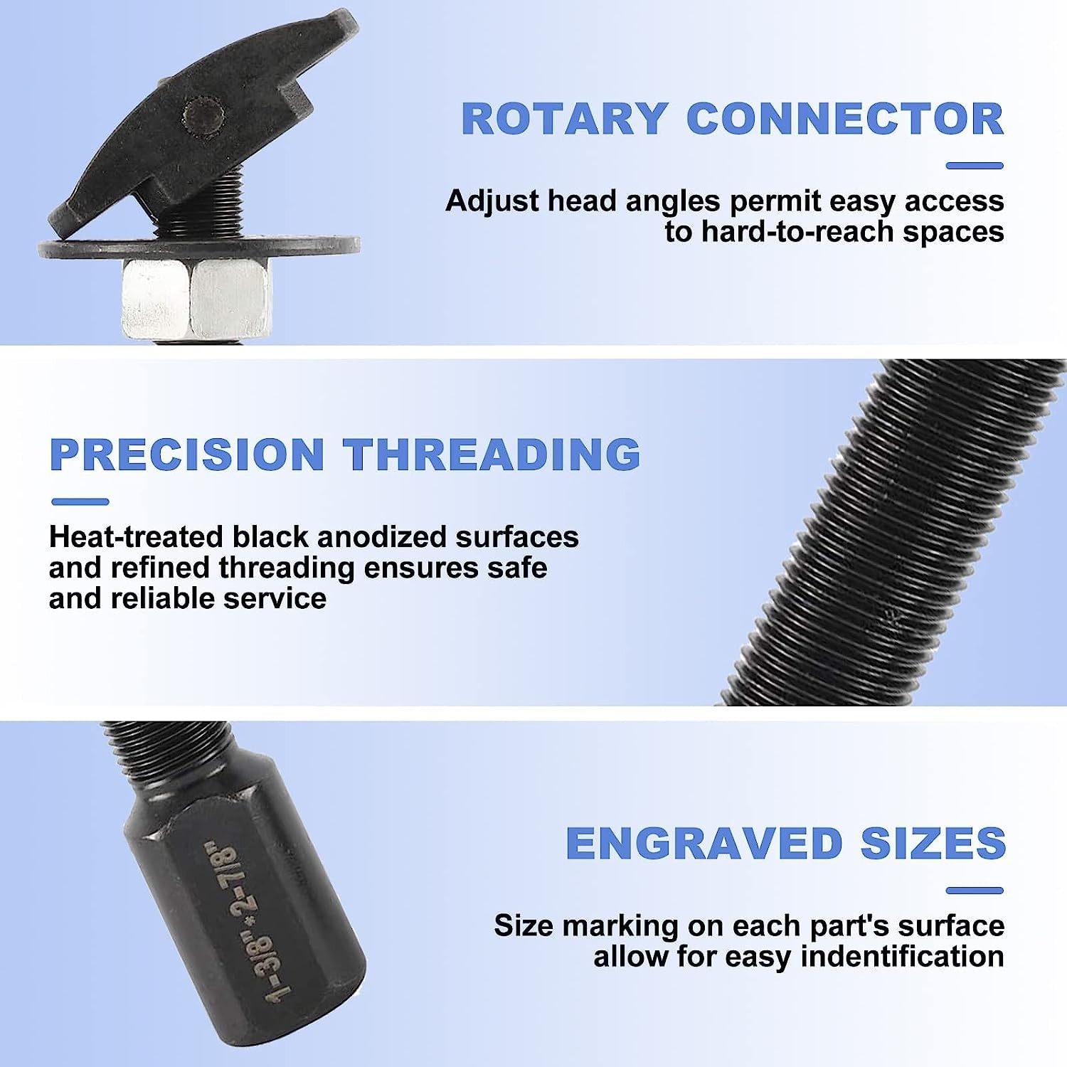 Alltooetools Rear Axle Bearing Remove Puller Tool Kit Black & Sliver