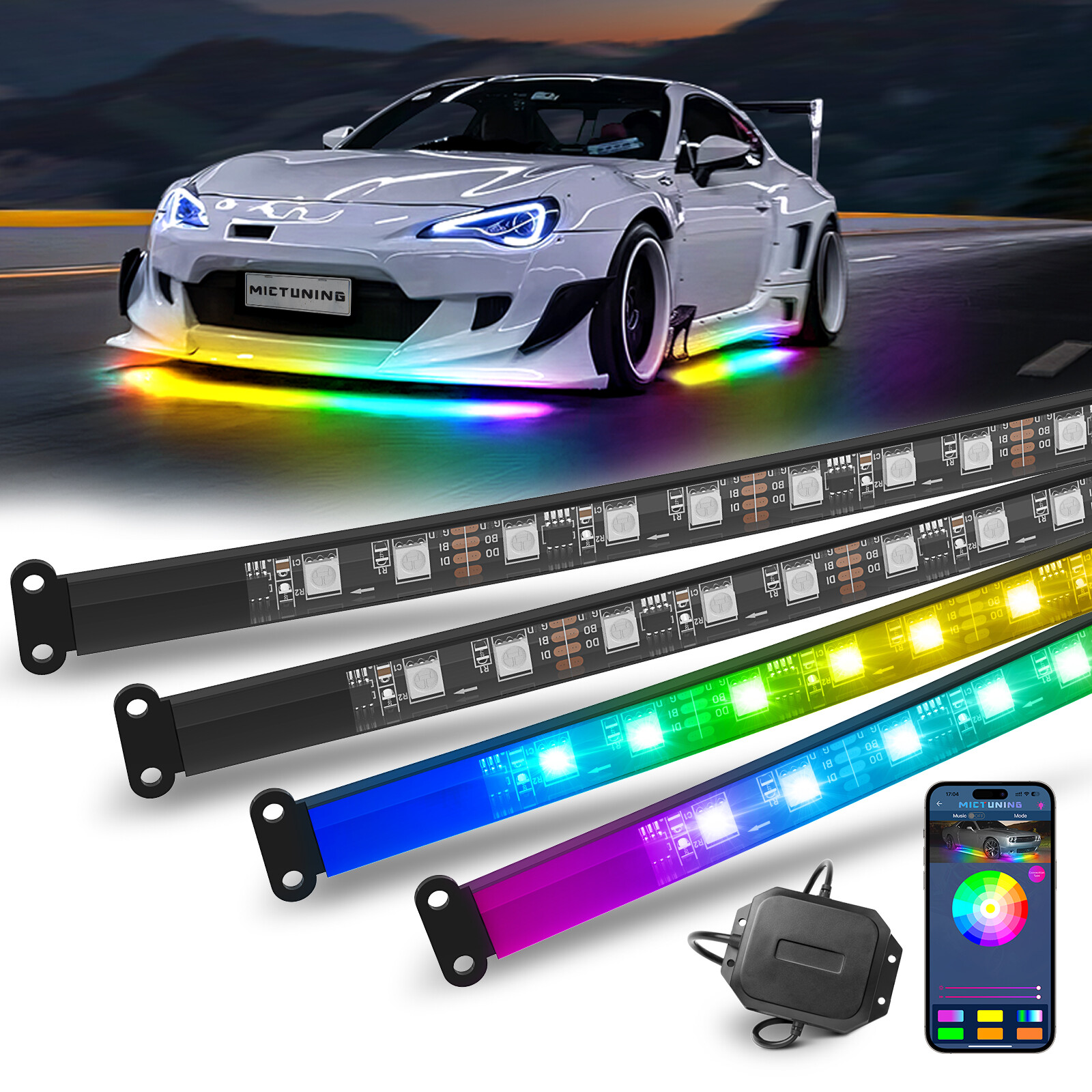 RGB LED Underglow Light Strips LED Neon Kit Dream Color Chasing Underbody Lights