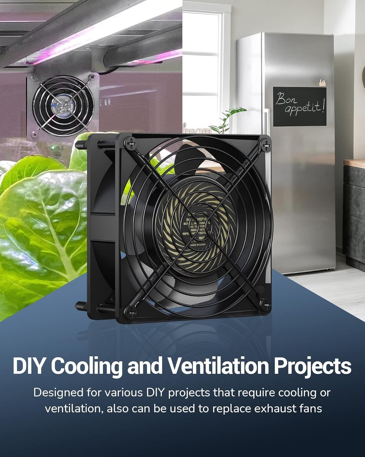 120mm Waterproof Exhaust Fan – 2 Pack for Refrigerators & More