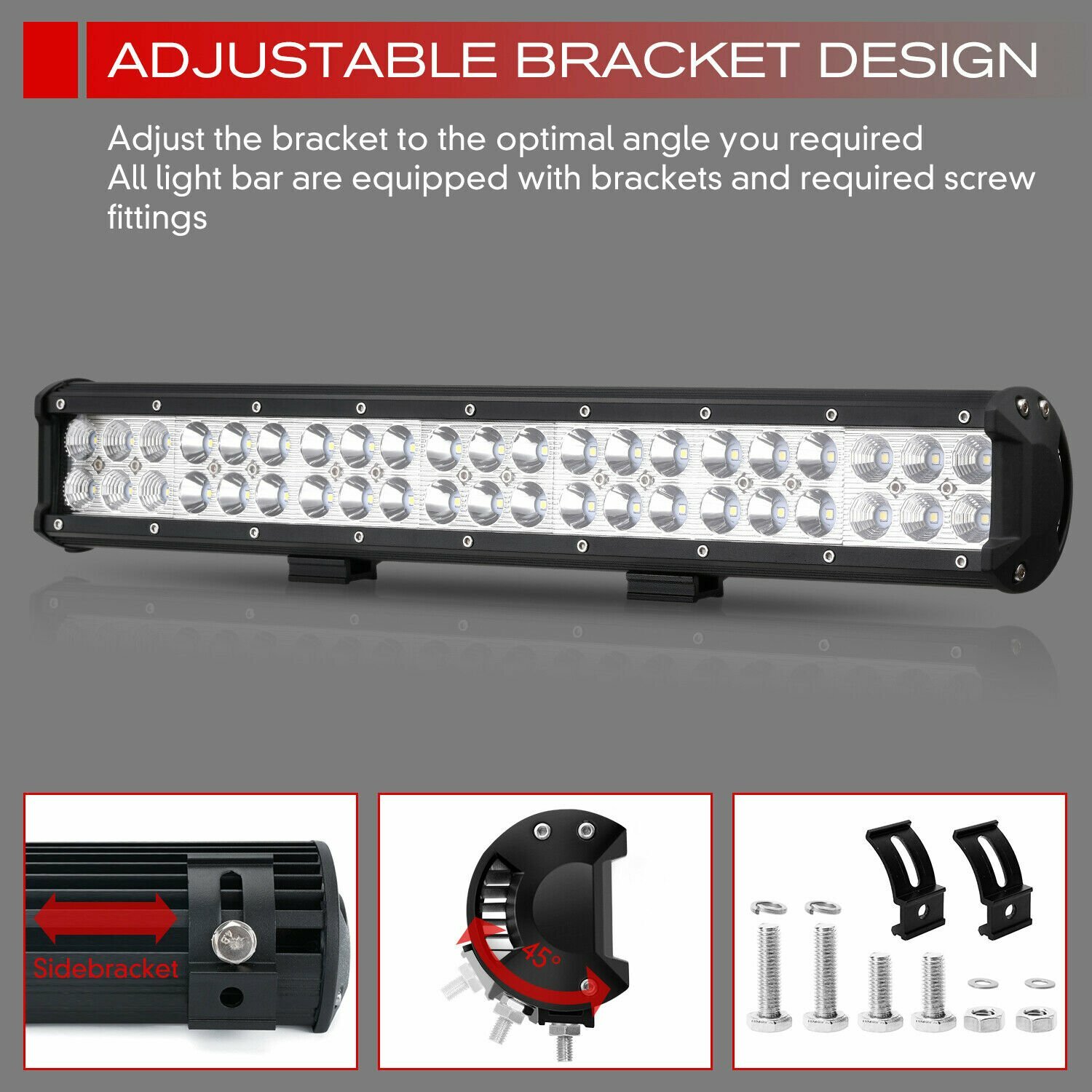 20″ LED Lower Bumper Straight Work Light Bar Spot Flood 22 inch For Ford F150