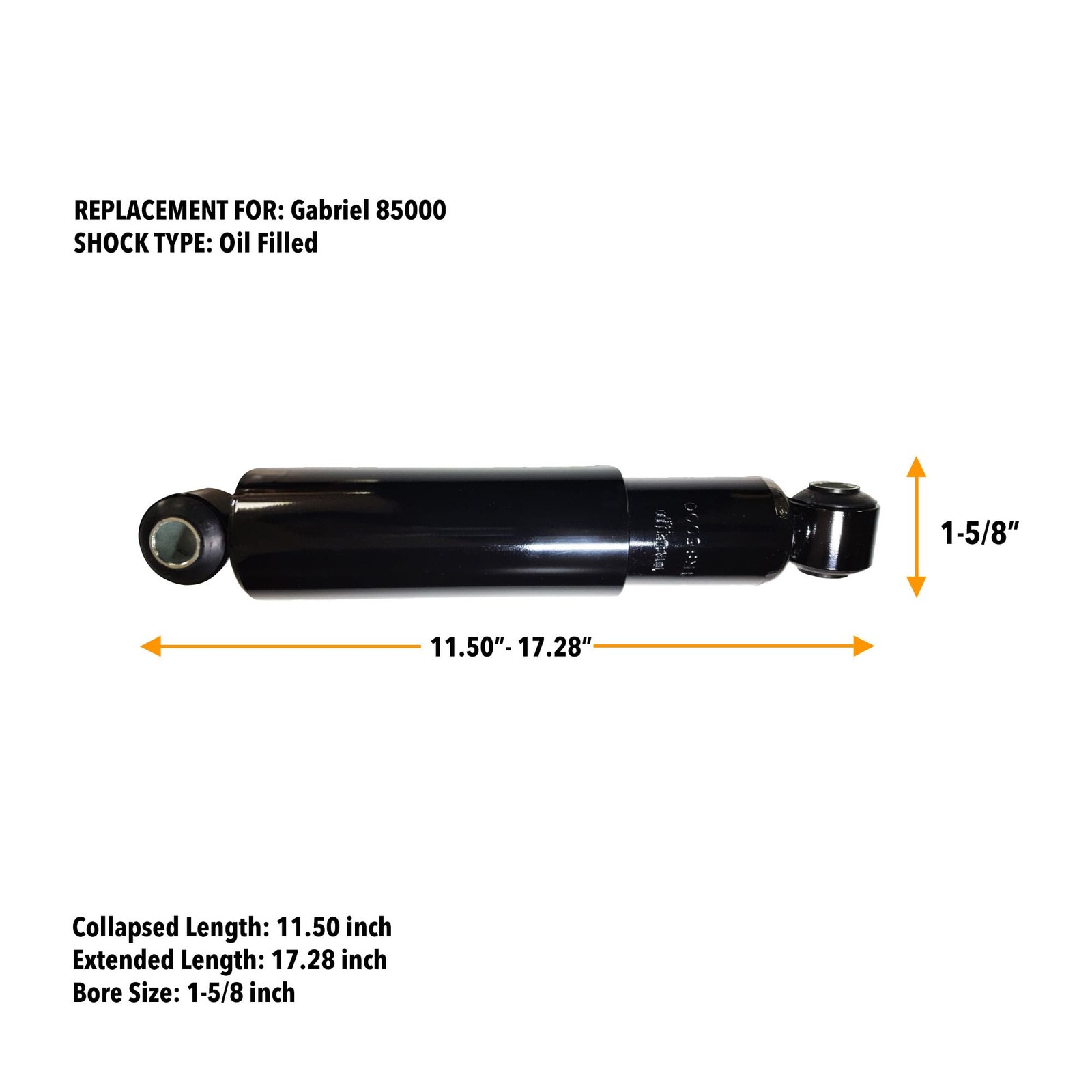 Set of 4 Torque 85000 Heavy Duty Shock Absorber Replaces 85000, 65416