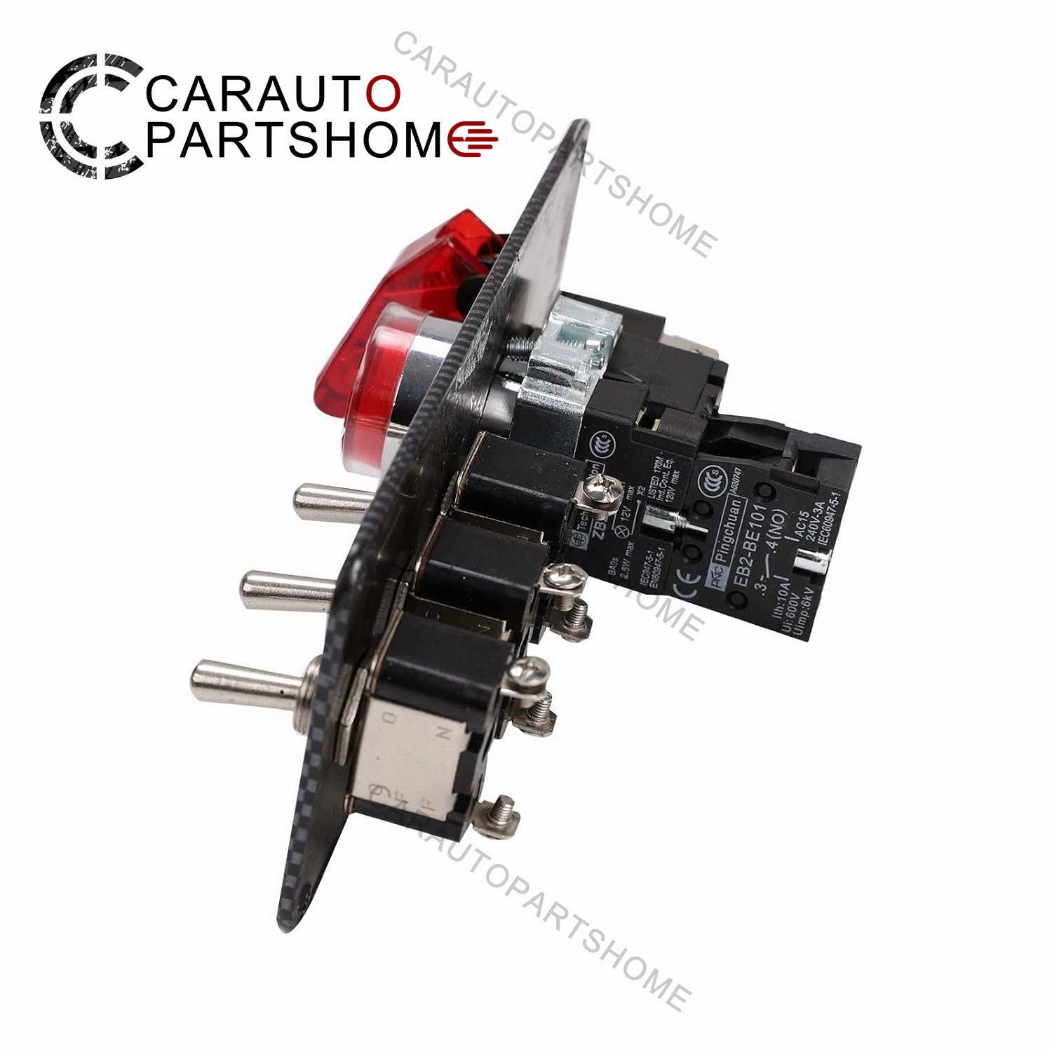 Ignition Switch Panel Racing Car 12V LED Engine Start Push Button Toggle Carbon
