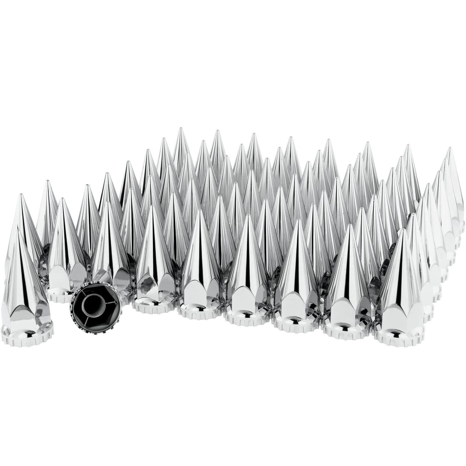 33mm*4-3/4″ Chrome ABS Plastic Screw-on Spiked Lug Nut Covers (Pack of 60)