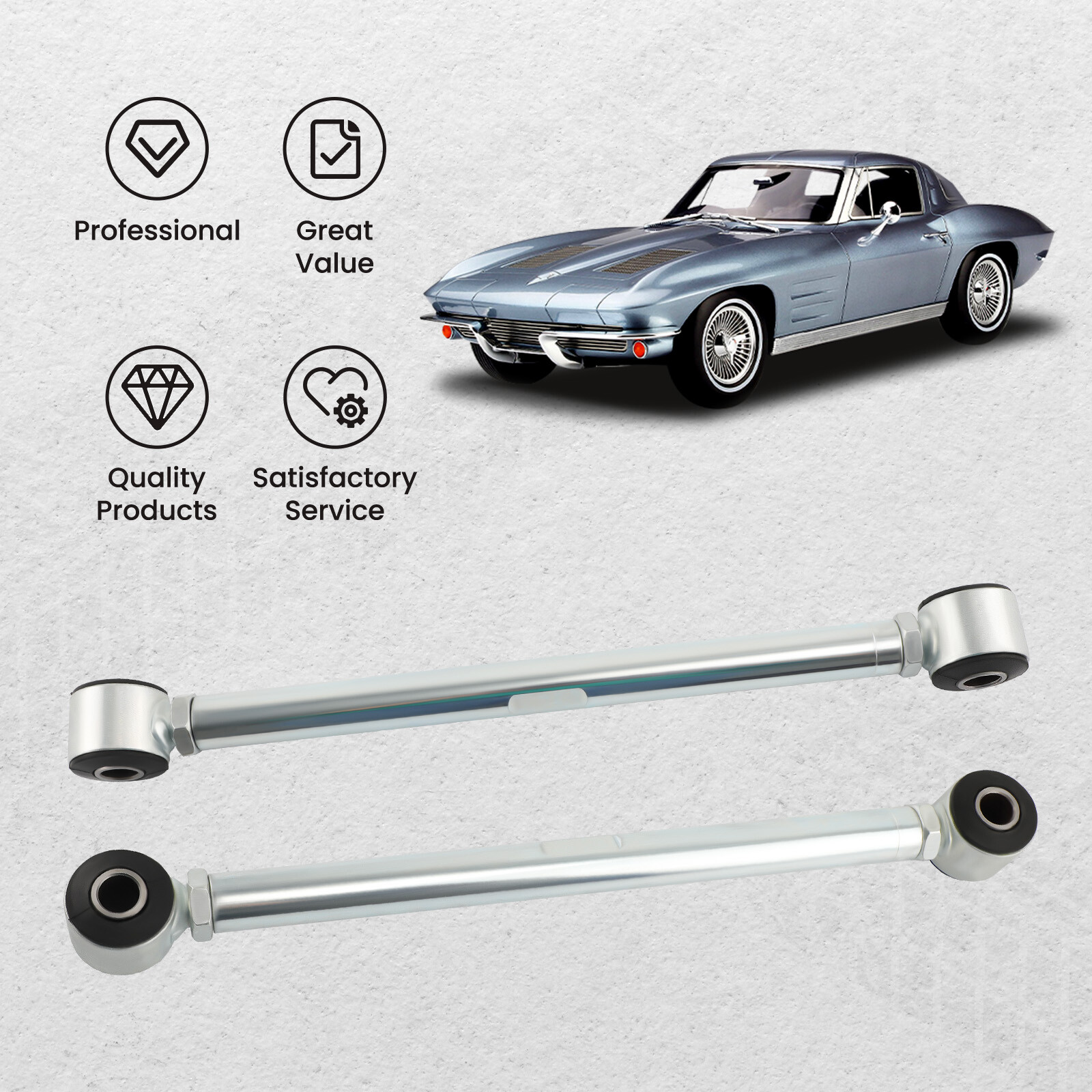2Pcs Adjustable Rear Panhard Strut Rods Bar for Chevrolet Corvette 1963-1979