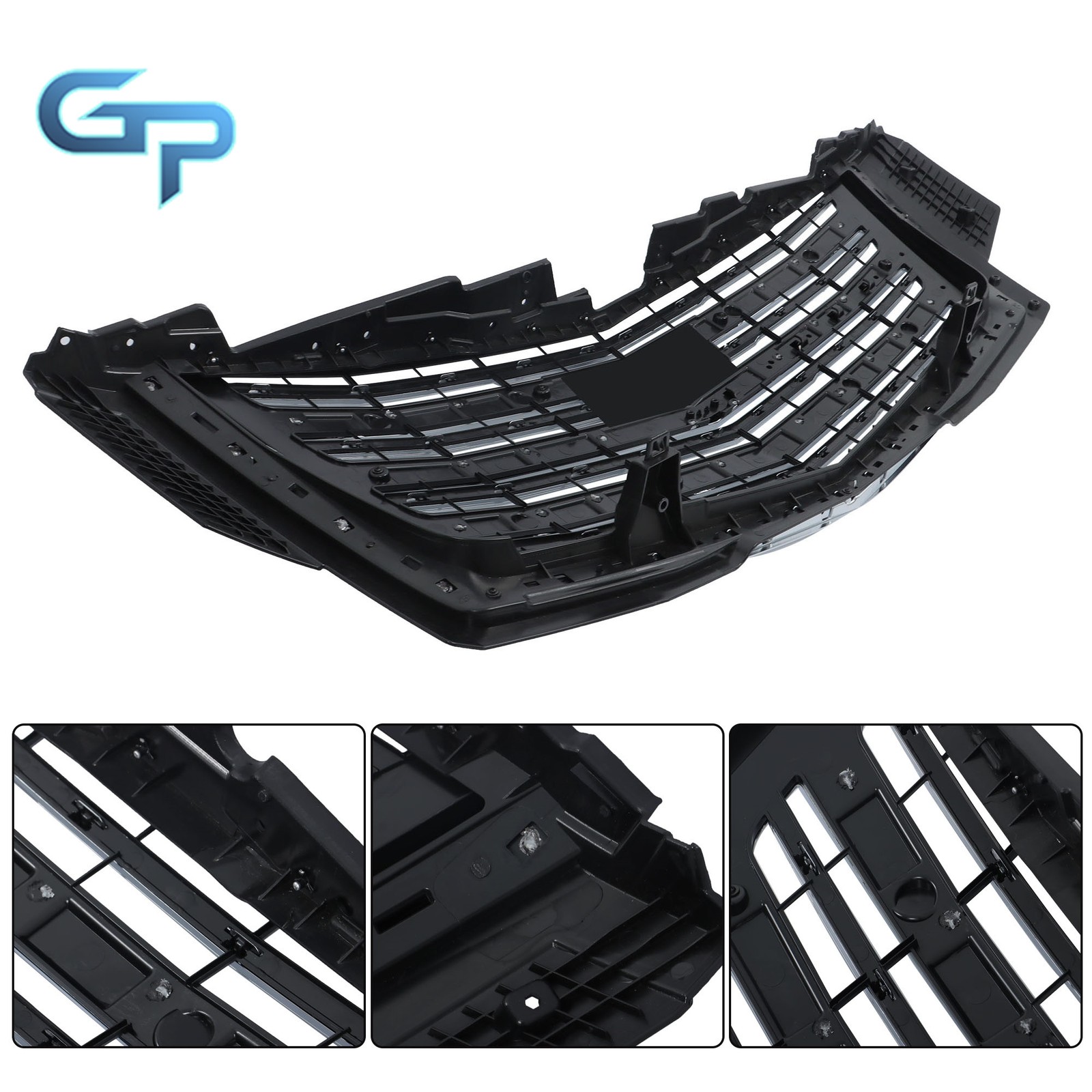 Front Bumper Grille Without Camera Hole For Cadillac Escalade 15-20 Silvery Grey