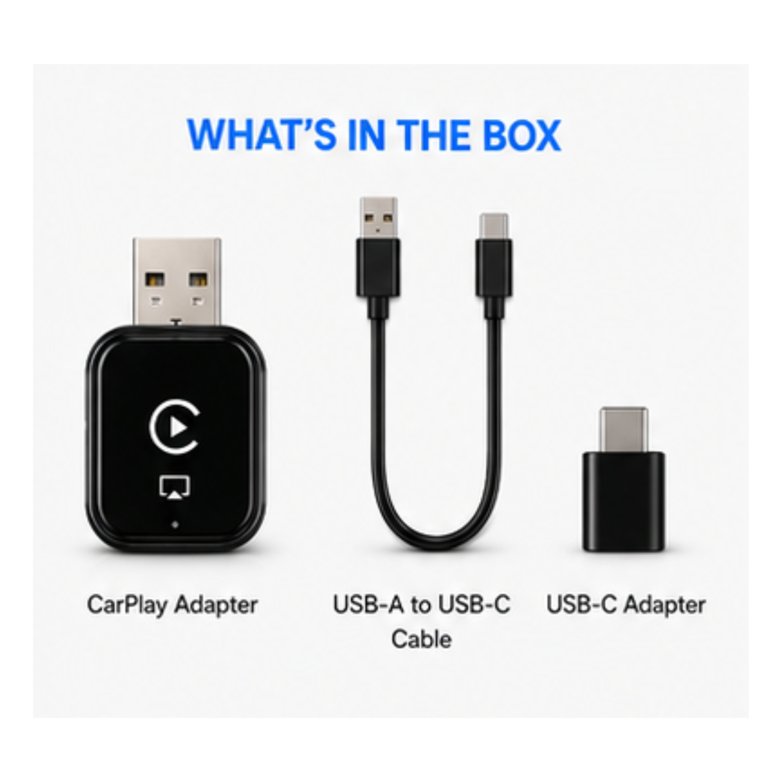 Wireless USB Carplay Adapter Dongle For iPhone Apple Android Auto Plug &Play