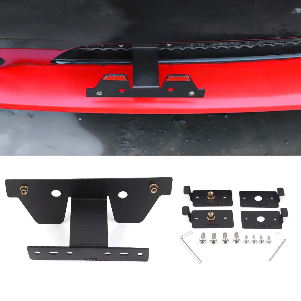Black Front License Plate Bracket Holder Mount Stand for Dodge Challenger 09-14