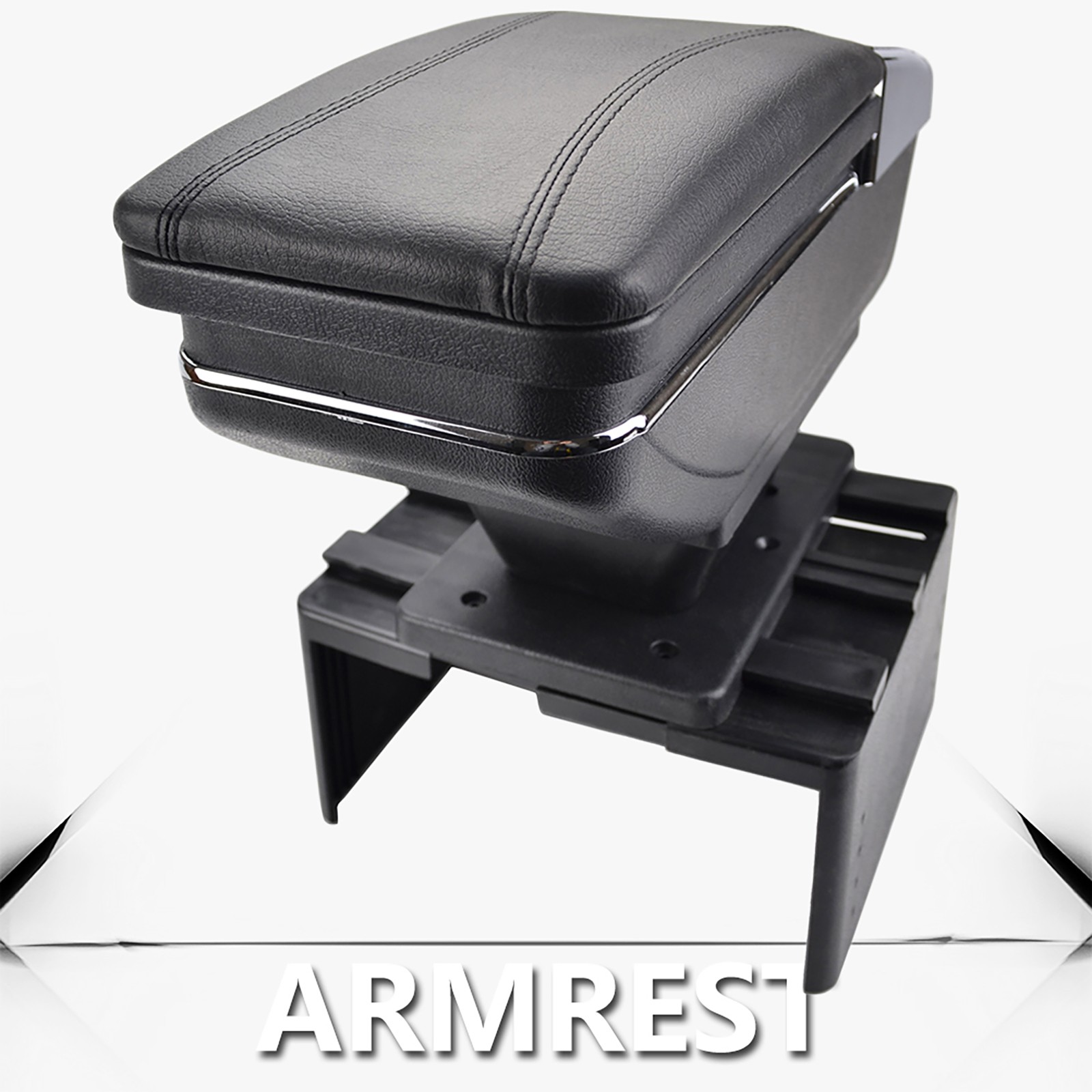 Universal Car Center Console Storage Armrest Organizer Box PU Leather Adjustable