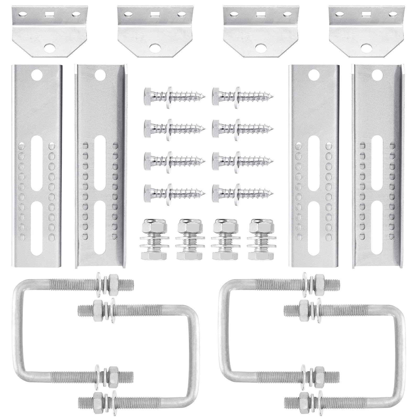 (4) 10″ Galvanized Swivel Top Bunk Bracket Kit and Hardware for Boat Trailer 3×3