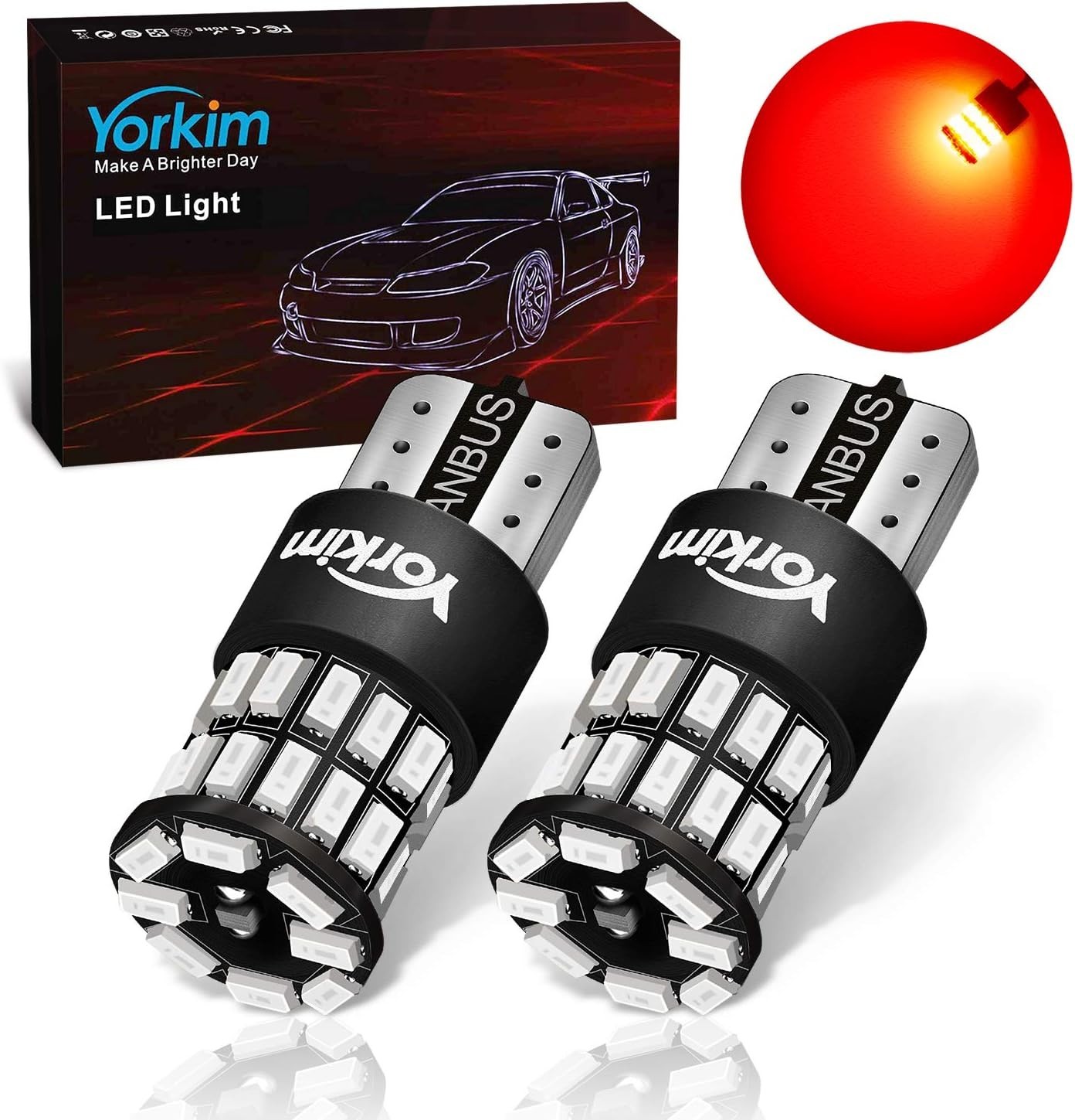 Long-Lasting 194 Red LED Bulbs – 50,000 Hours, Plug & Play Installation – 2 Pack