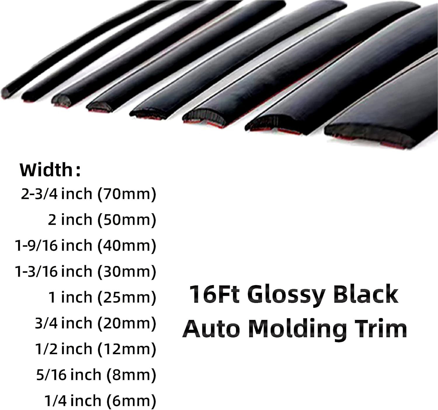 Flexible 16FT Scratch-Proof Trim Strip for Universal Vehicle and Furniture Fit