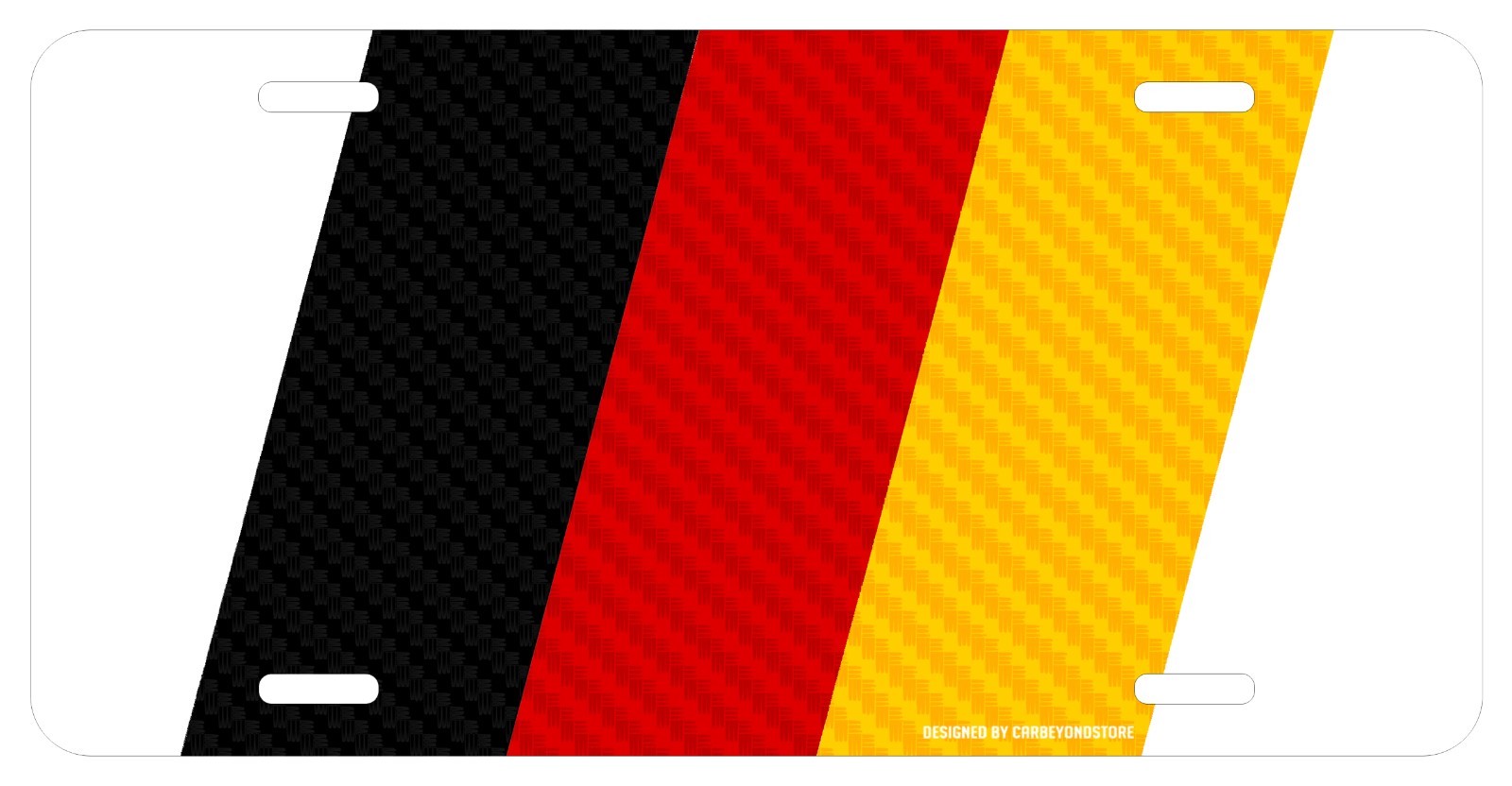 German Flag in Carbon Fiber Look Racing Style Aluminum Auto License Plate