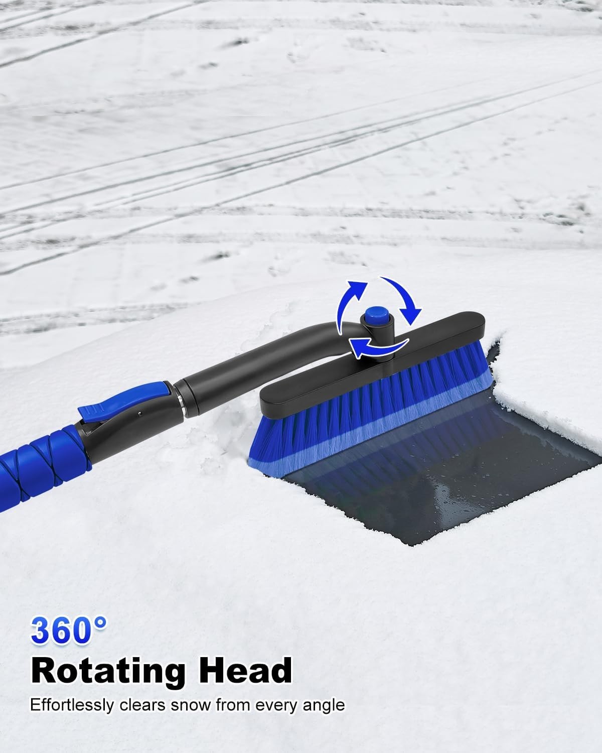 Lightweight Extendable 2-in-1 Snow Brush & Ice Scraper – 33 Inch with Soft Grip
